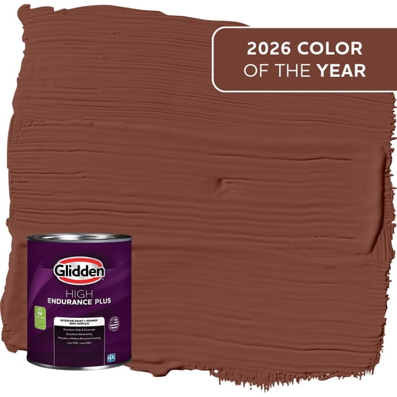 Glidden HEP Warm Mahogany / Red, Flat Interior Paint with Primer, 1 Quart