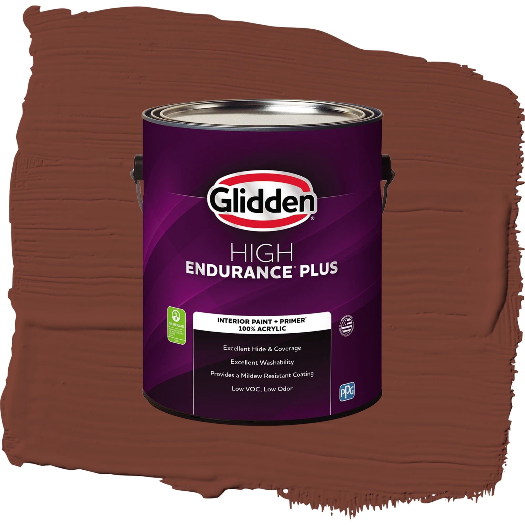 Glidden HEP Warm Mahogany / Red, Semi-Gloss Interior Paint with Primer, 1 Gallon