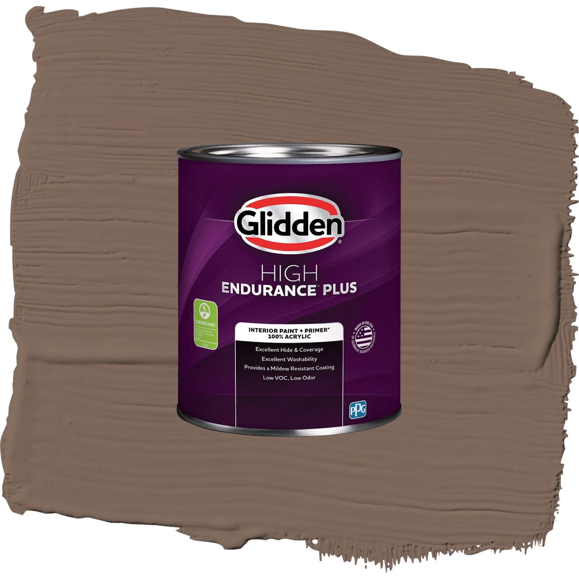 Glidden HEP Warrior / Brown, Eggshell Interior Paint with Primer, 1 Quart