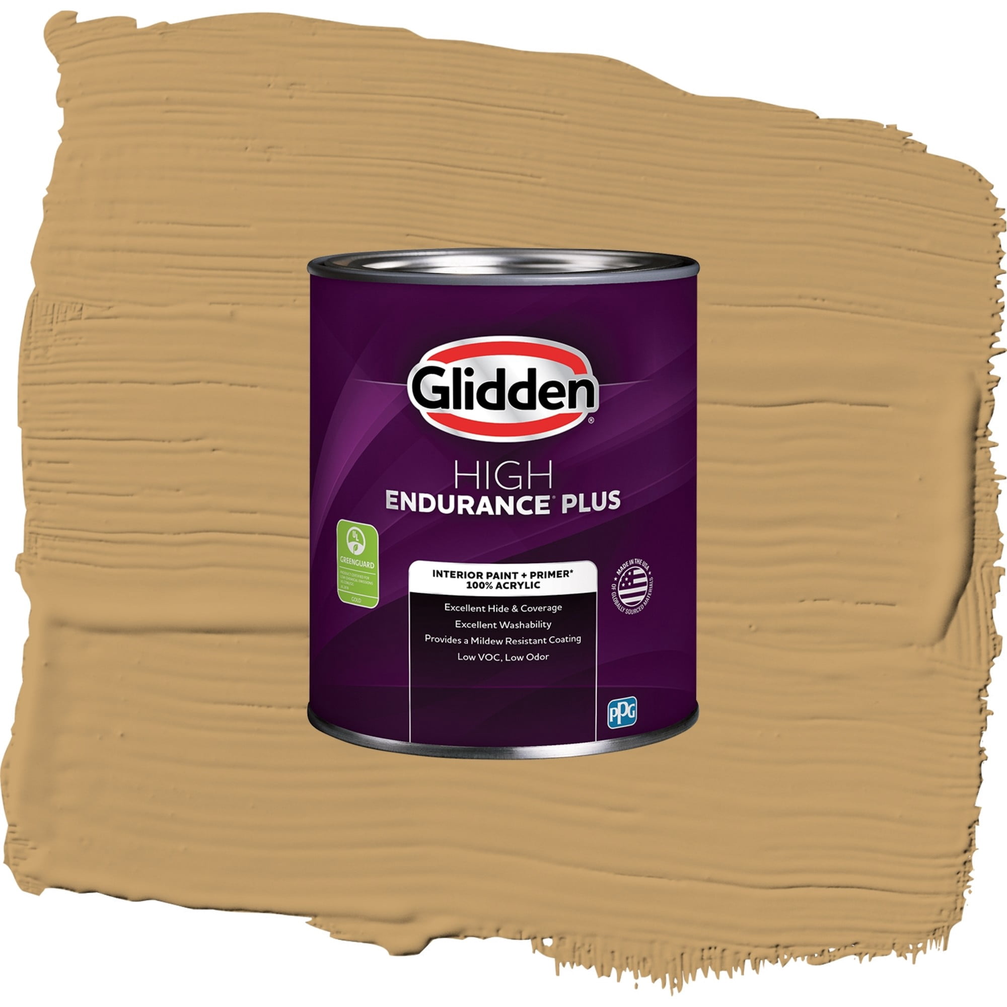 Glidden HEP Welcome Home / Yellow, Flat Interior Paint with Primer, 1 Quart