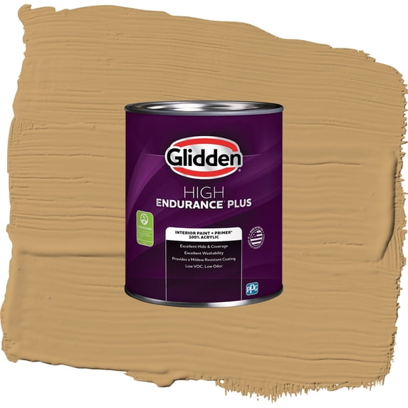 Glidden HEP Welcome Home / Yellow, Flat Interior Paint with Primer, 1 Quart