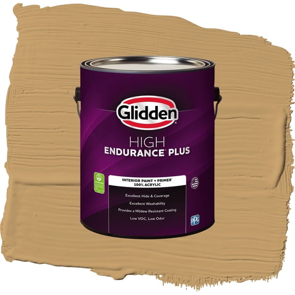 Glidden HEP Welcome Home / Yellow, Semi-Gloss Interior Paint with Primer, 1 Gallon