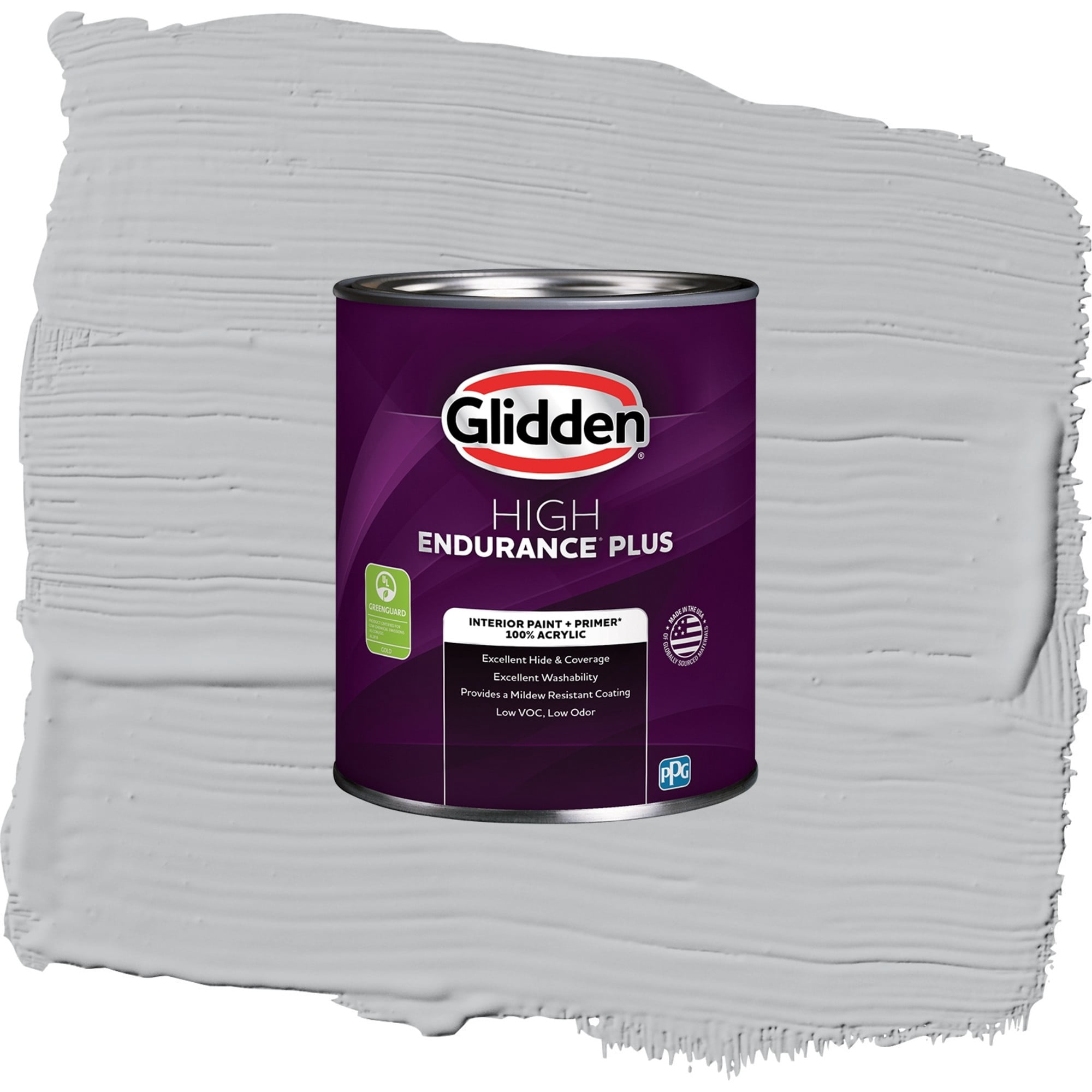 Glidden HEP Whirlwind / Gray, Semi-Gloss Interior Paint with Primer, 1 Quart
