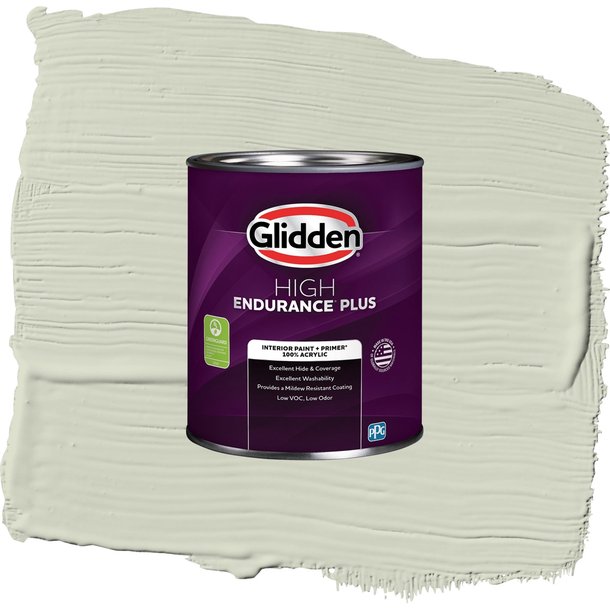 Glidden HEP White Sage / Green, Flat Interior Paint with Primer, 1 Quart