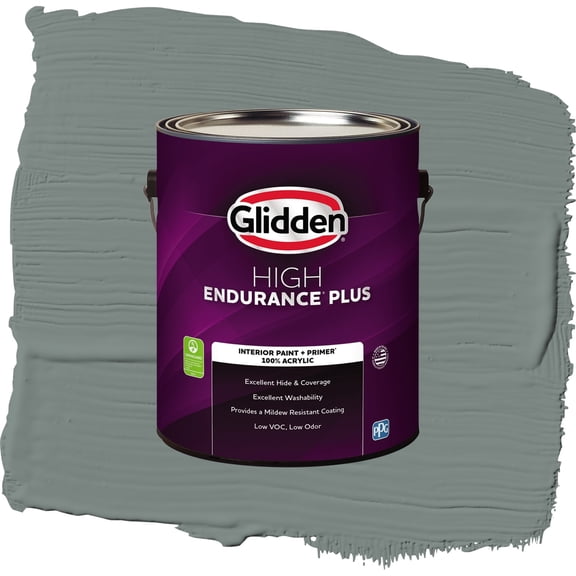 Glidden HEP Thunderbolt / Gray, Flat Interior Paint with Primer, 1 Gallon