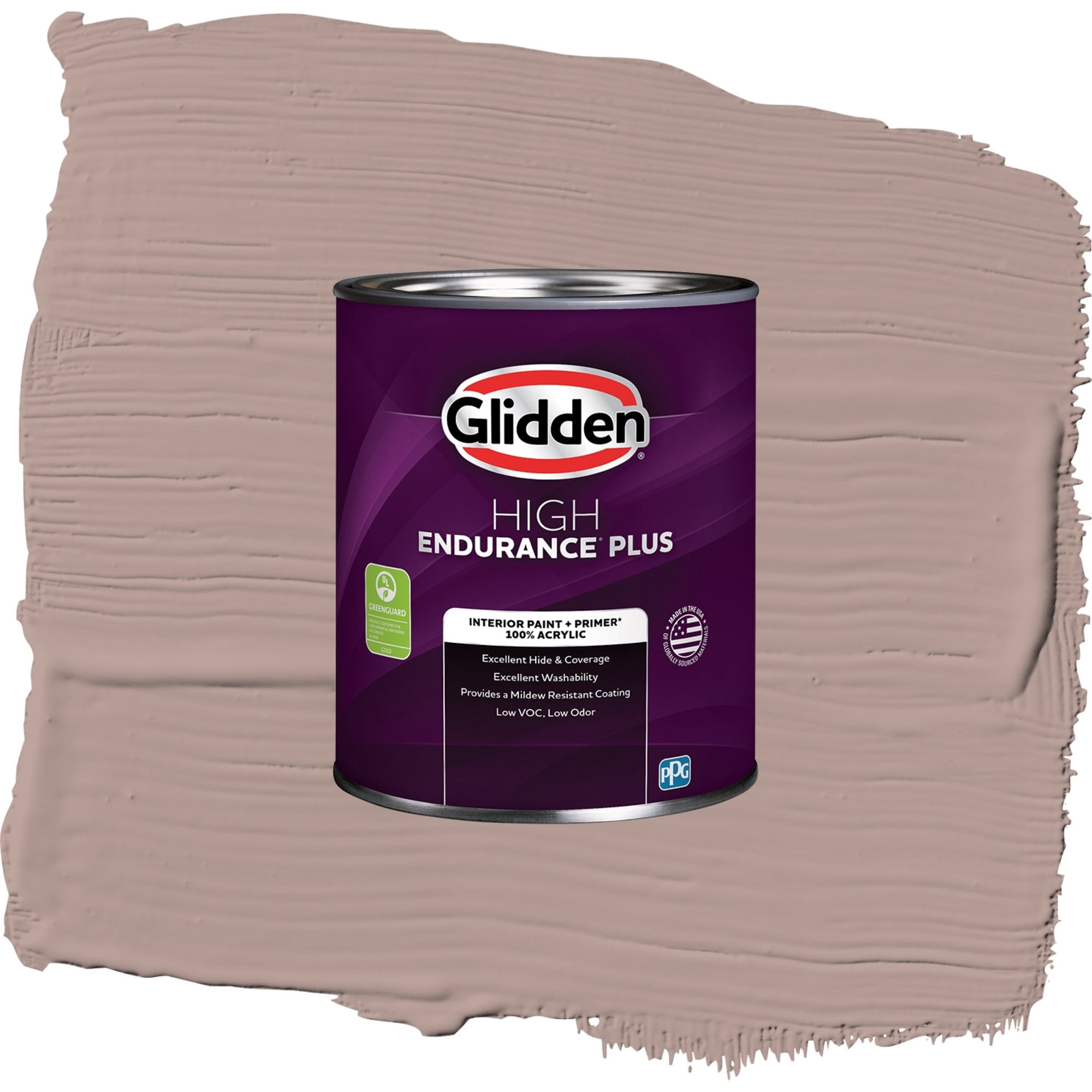 Glidden High Endurance Plus Iris Mauve Eggshell Interior Paint and Primer, 1 Quart