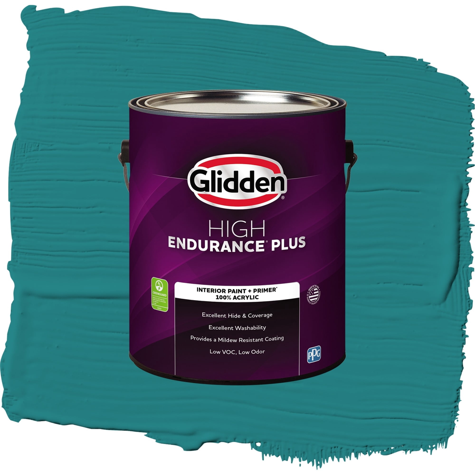 Glidden High Endurance Plus Jade Jewel Semi Gloss Interior Paint and Primer, 1 Gallon