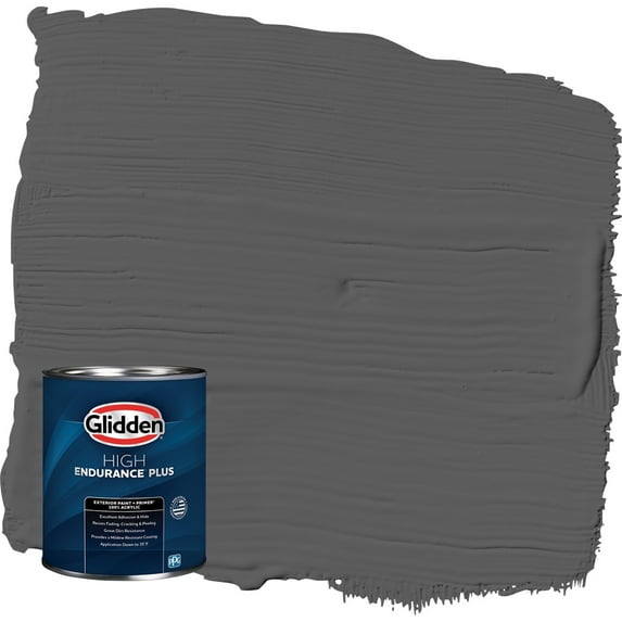 Glidden HEP Knight's Armor / Gray Satin Exterior Paint with Primer, 1 Quart