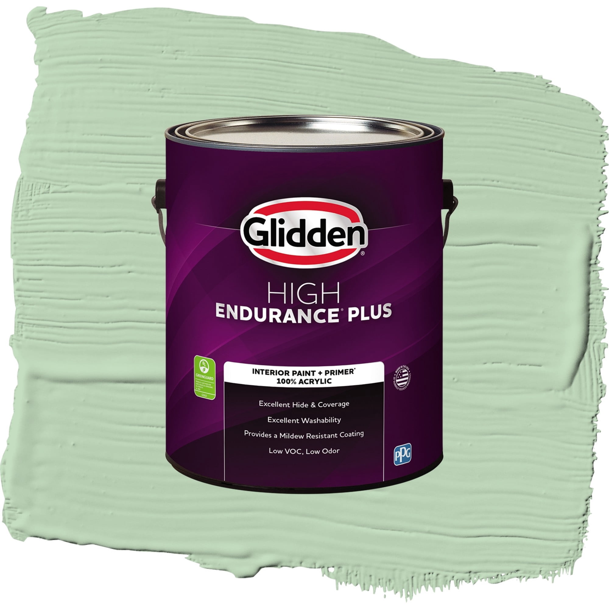 Glidden High Endurance Plus Lime Taffy Flat Interior Paint and Primer, 1 Gallon