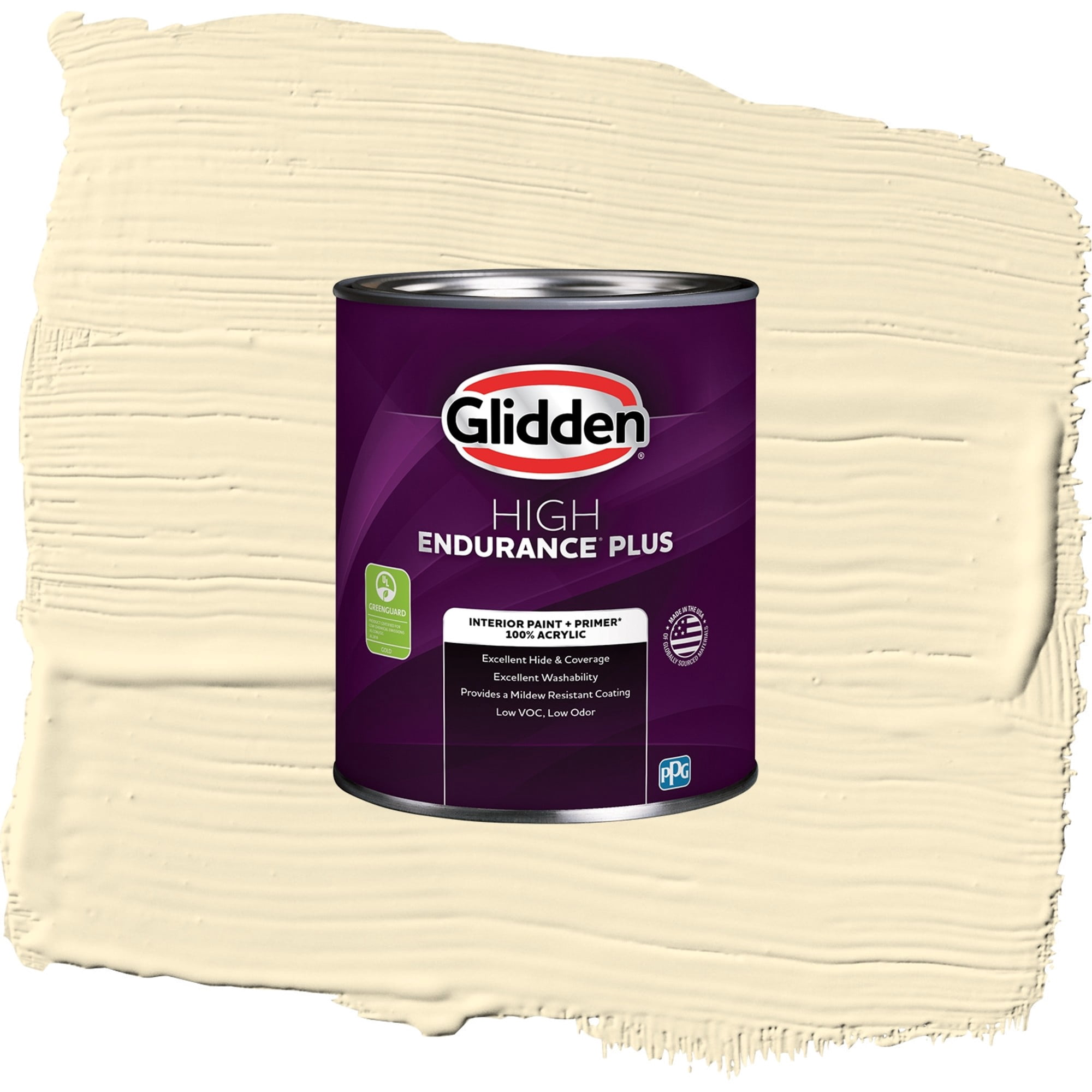 Glidden High Endurance Plus Maiden Hair Eggshell Interior Paint and Primer, 1 Quart