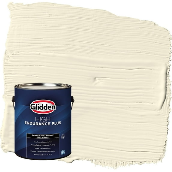Glidden HEP Mesa Beige / Yellow Flat Exterior Paint with Primer, 1 Gallon
