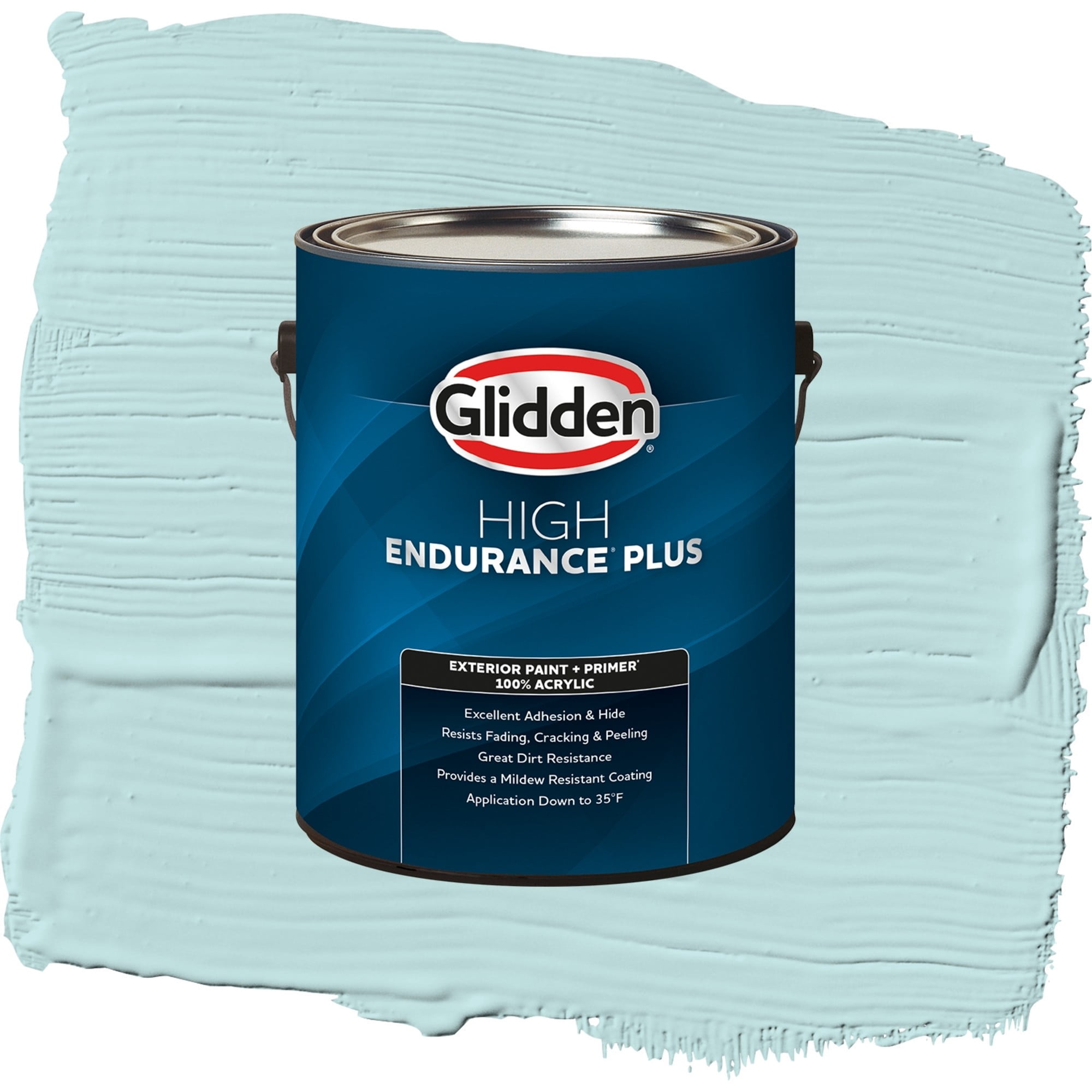 Glidden High Endurance Plus Misty Aqua Flat Exterior Paint and Primer, 1 Gallon