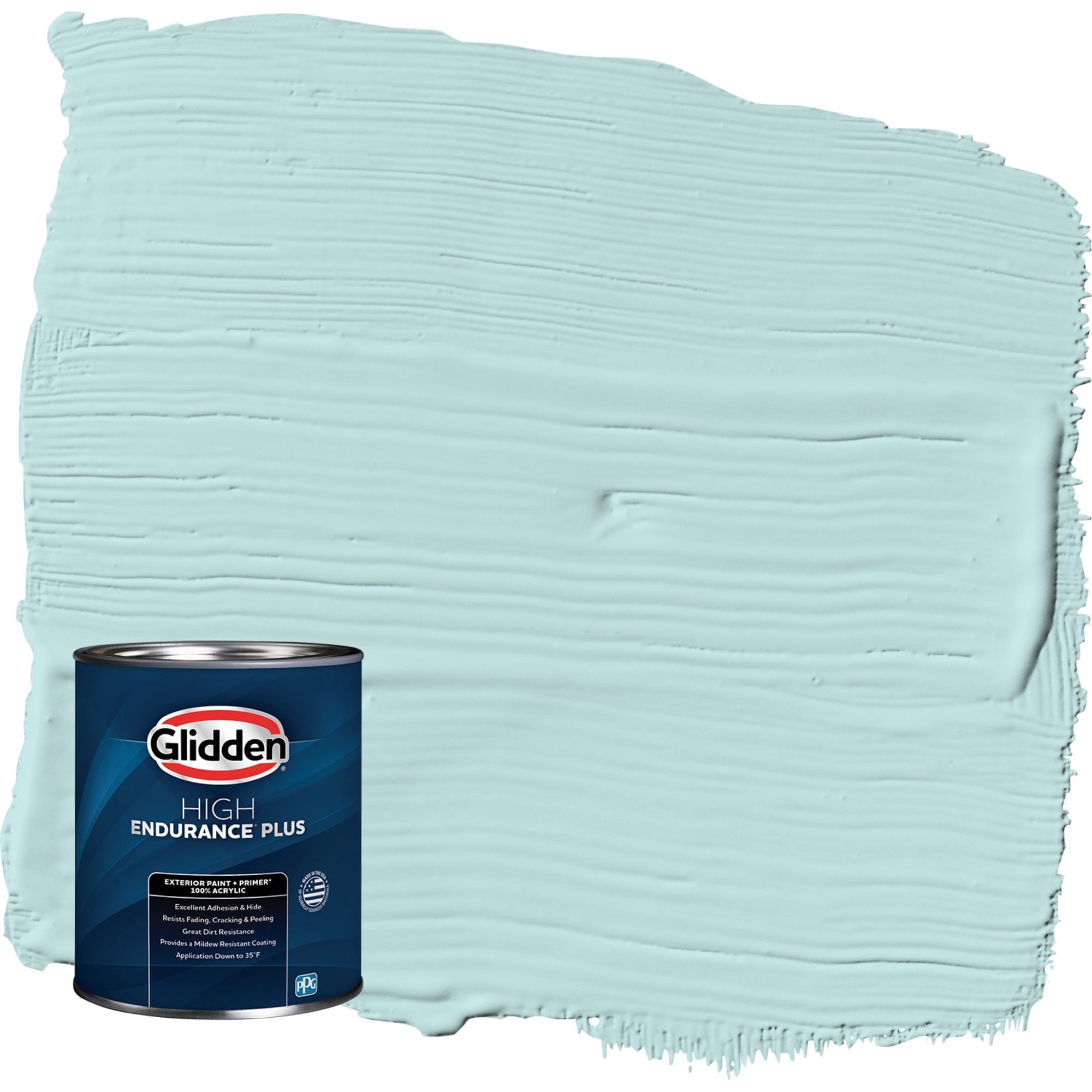 Glidden HEP Misty Aqua / Blue Satin Exterior Paint with Primer, 1 Quart
