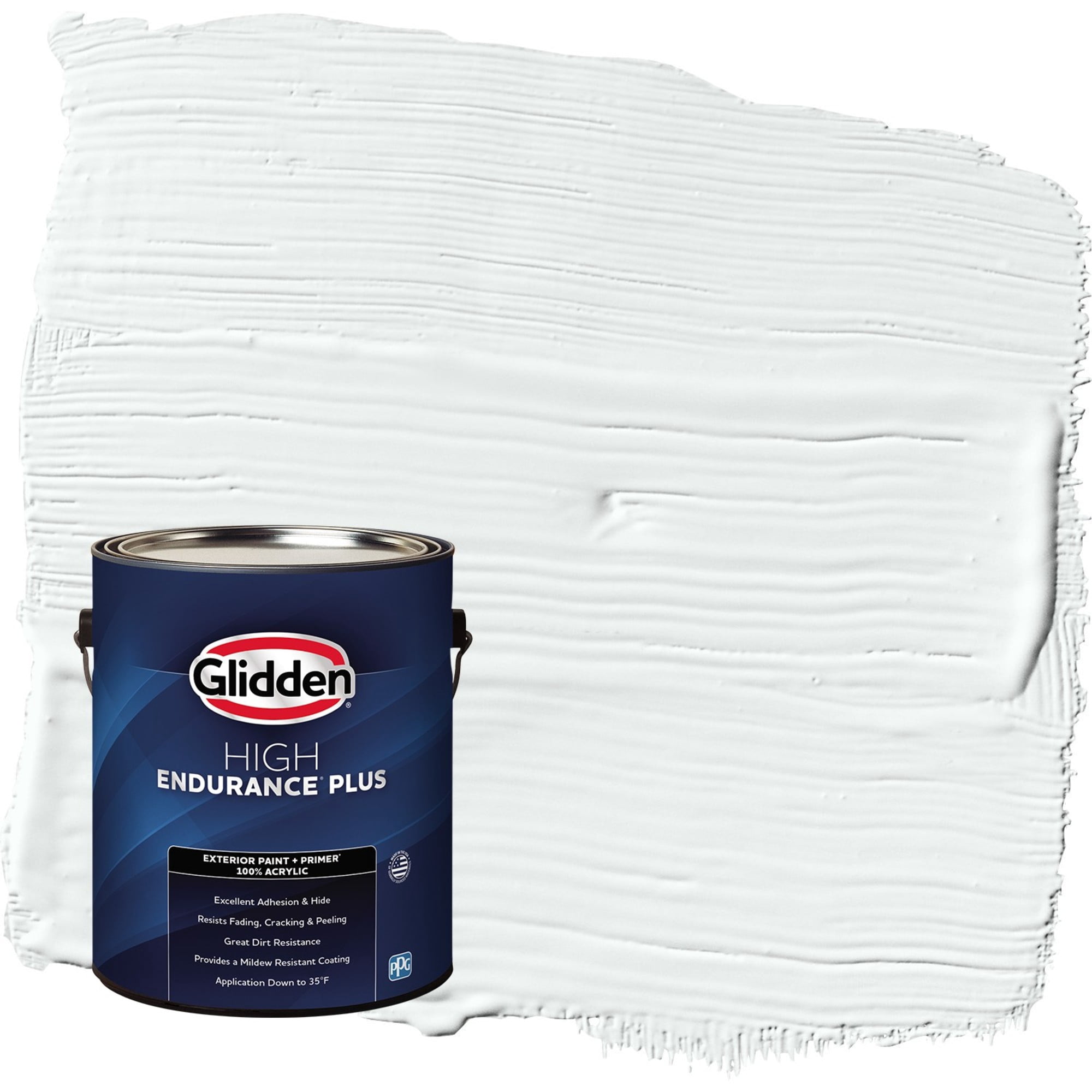 Glidden HEP Moonlit Snow / Gray Flat Exterior Paint with Primer, 1 Gallon