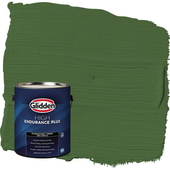 Glidden HEP Mountain Forest / Green Flat Exterior Paint with Primer, 1 Gallon