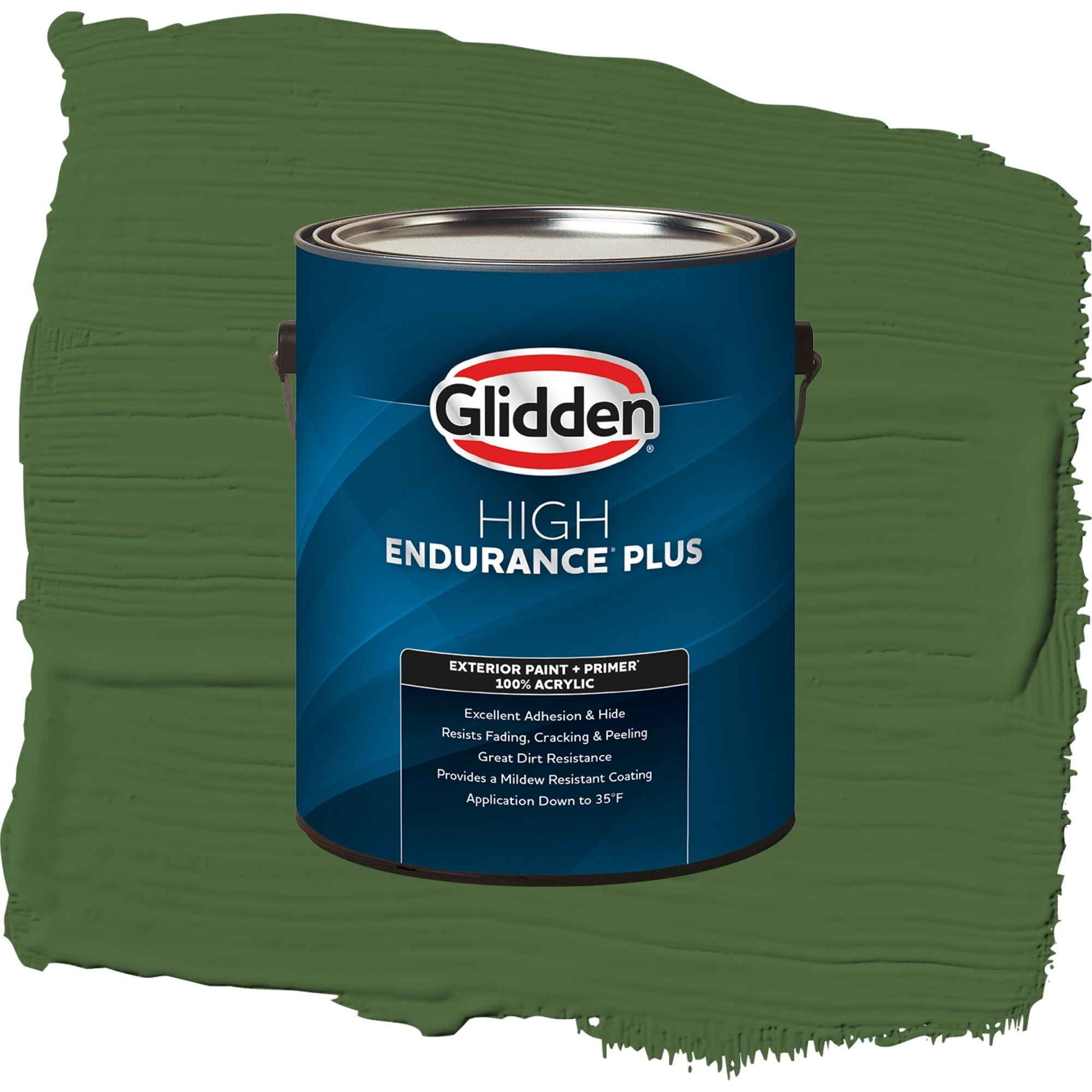 Glidden High Endurance Plus Mountain Forest Satin Exterior Paint and Primer, 1 Gallon