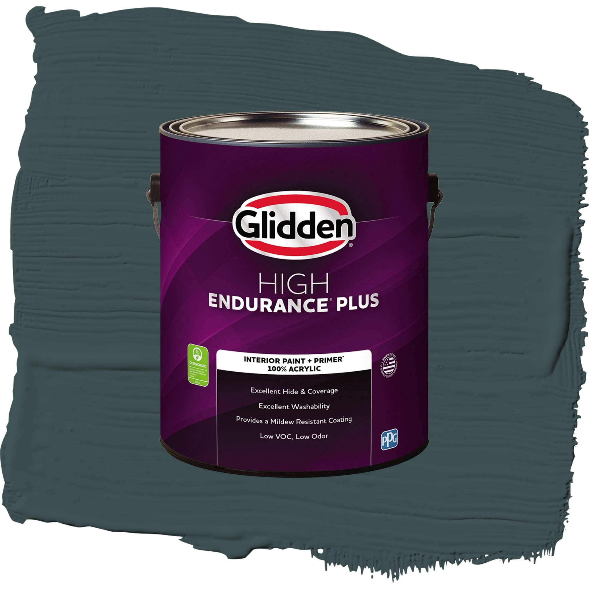 Glidden HEP Night Watch / Green, Eggshell Interior Paint with Primer, 1 Gallon