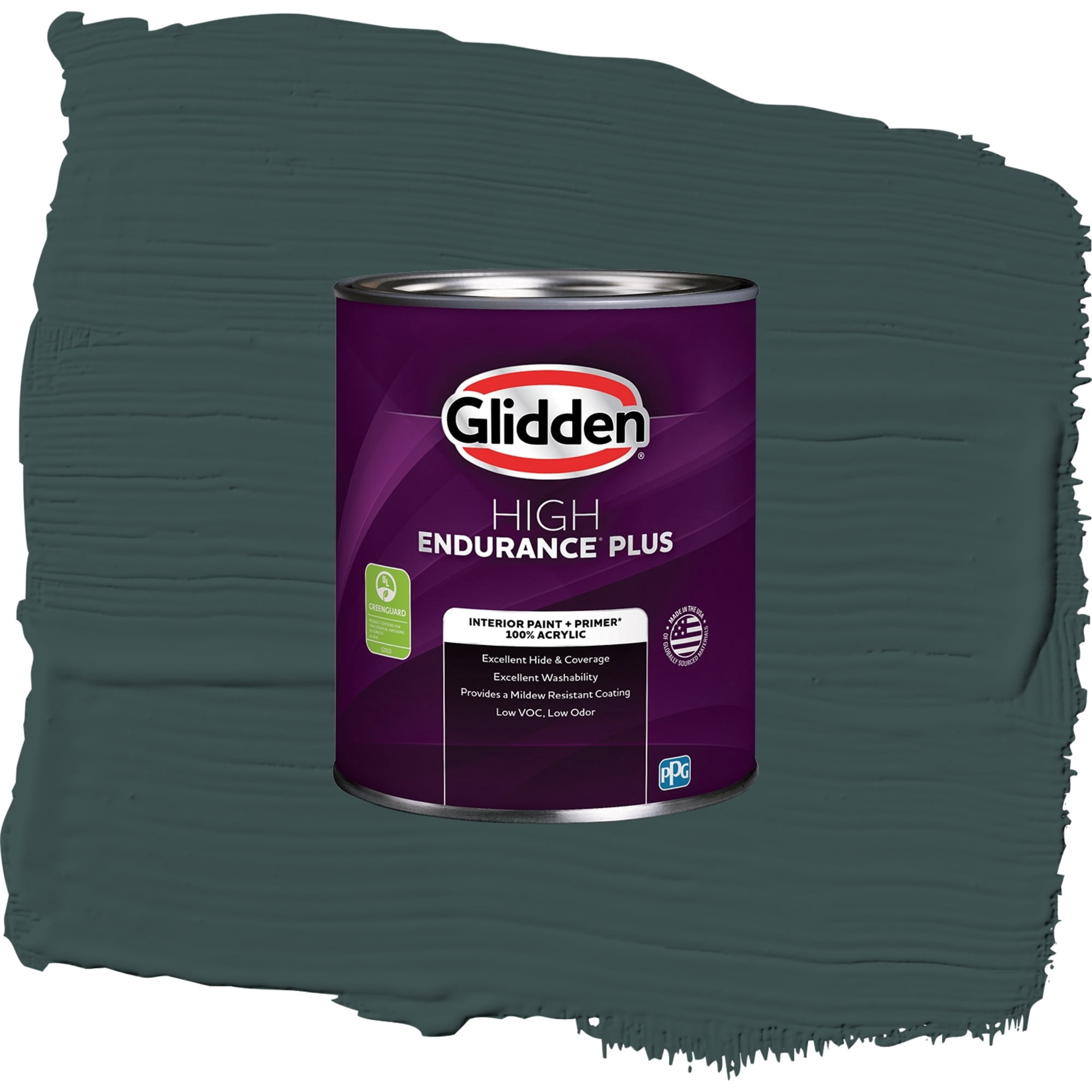 Glidden HEP Night Watch / Green, Flat Interior Paint with Primer, 1 Quart