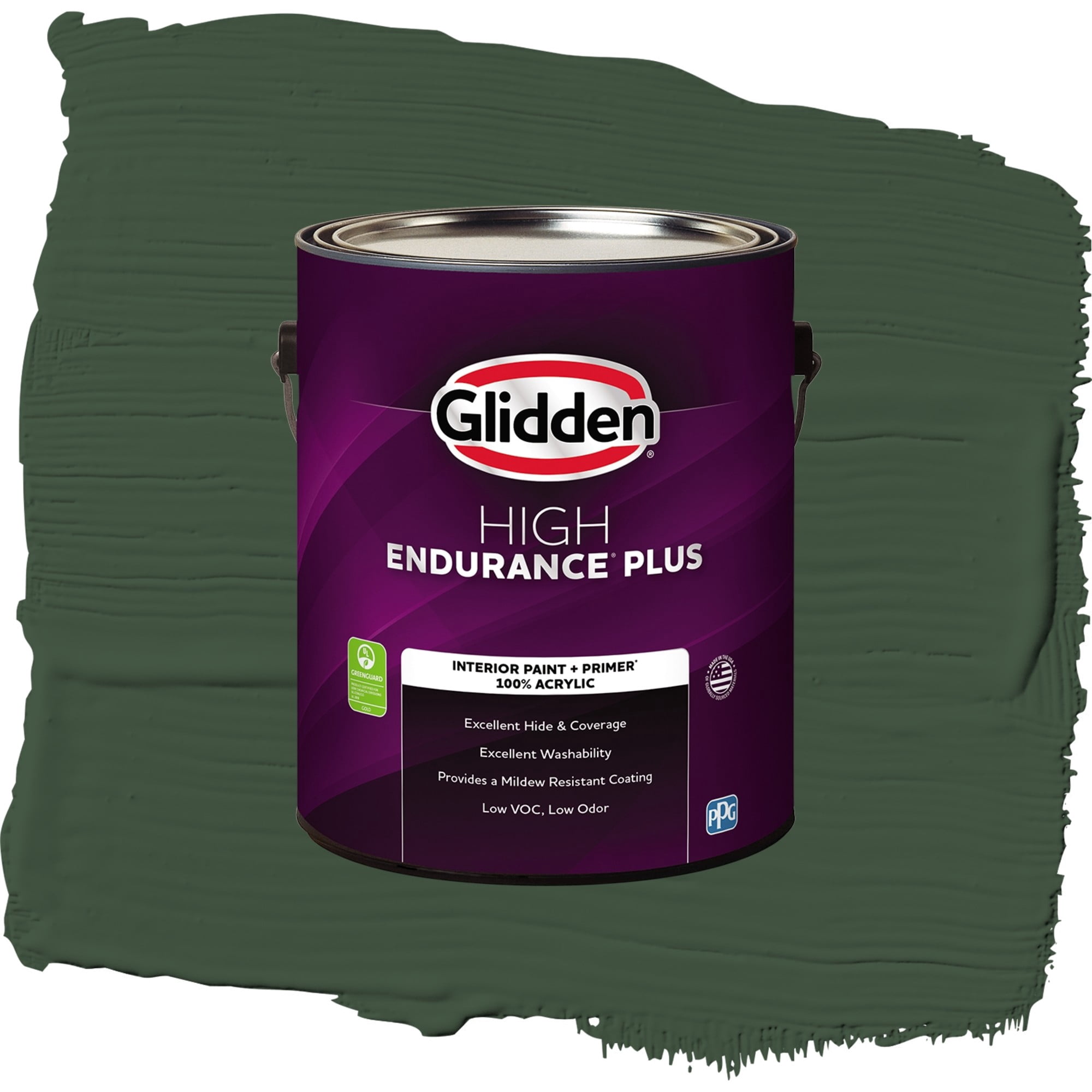Glidden HEP Pine Forest / Green, Eggshell Interior Paint with Primer, 1 Gallon