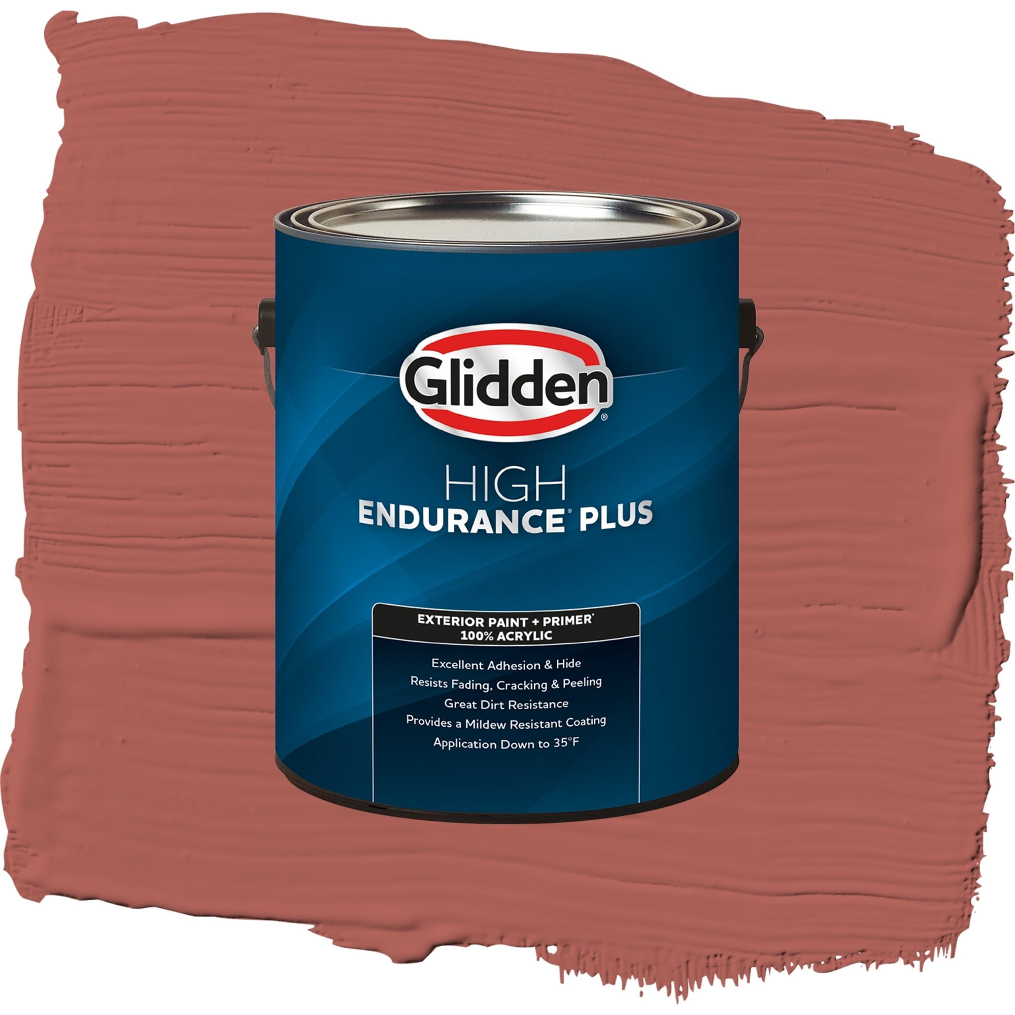 Glidden High Endurance Plus Pizza Pie Satin Exterior Paint and Primer, 1 Gallon