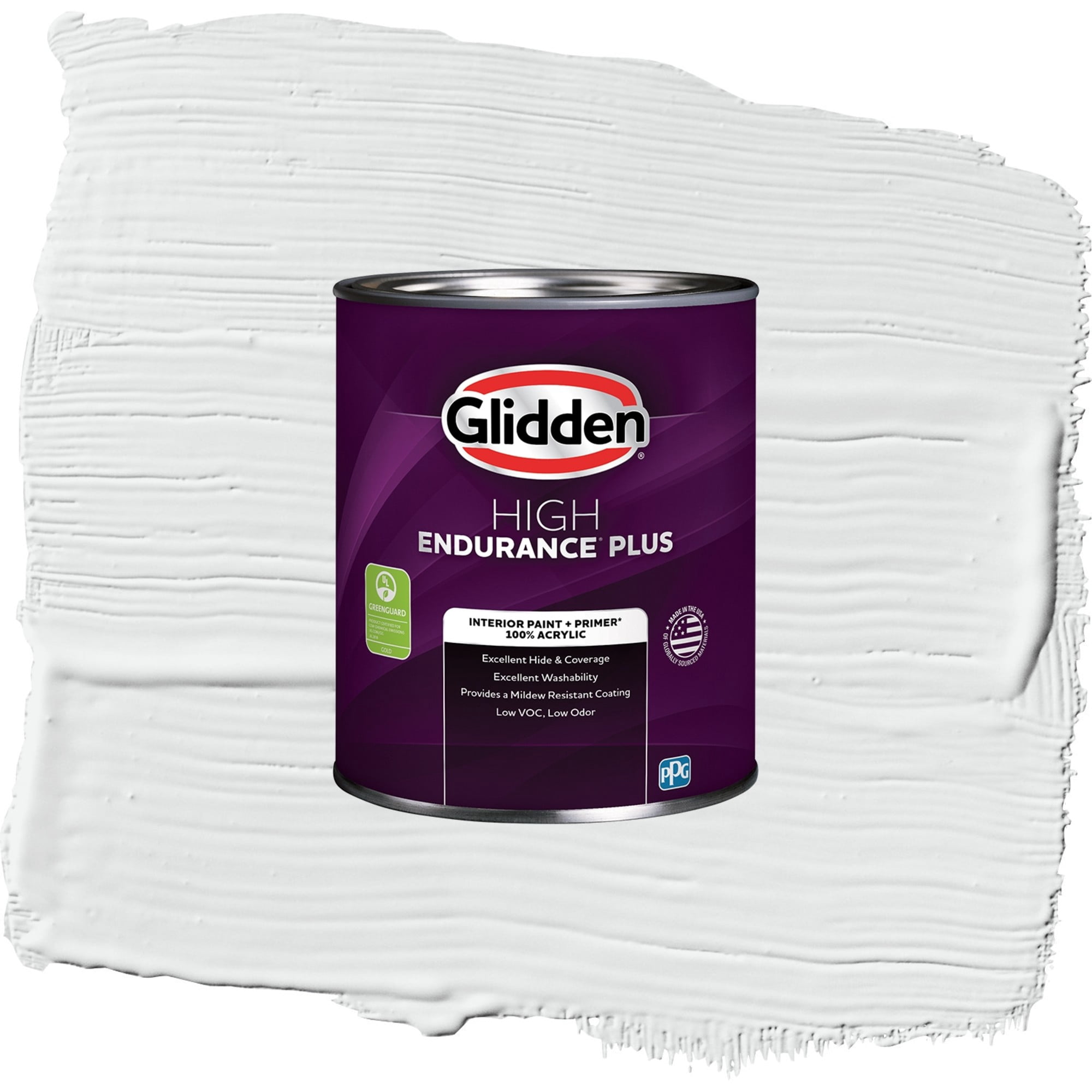 Glidden HEP Radisson / White Eggshell Interior Paint with Primer, 1 Quart
