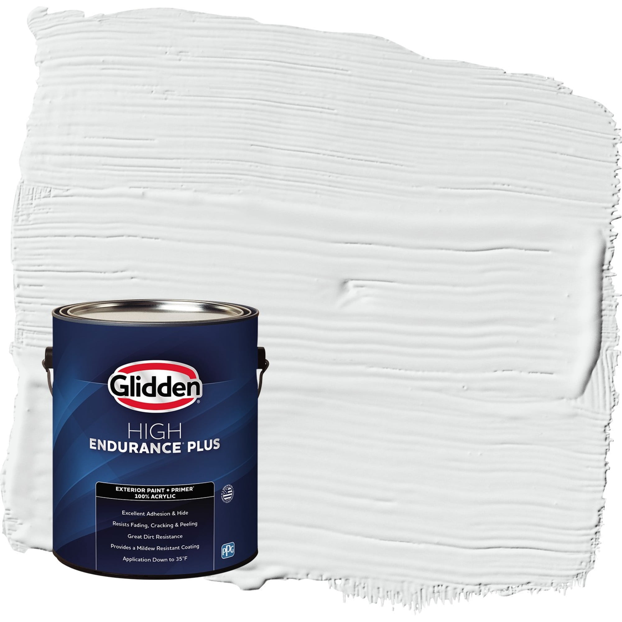 Glidden HEP Radisson / White Satin Exterior Paint with Primer, 1 Gallon