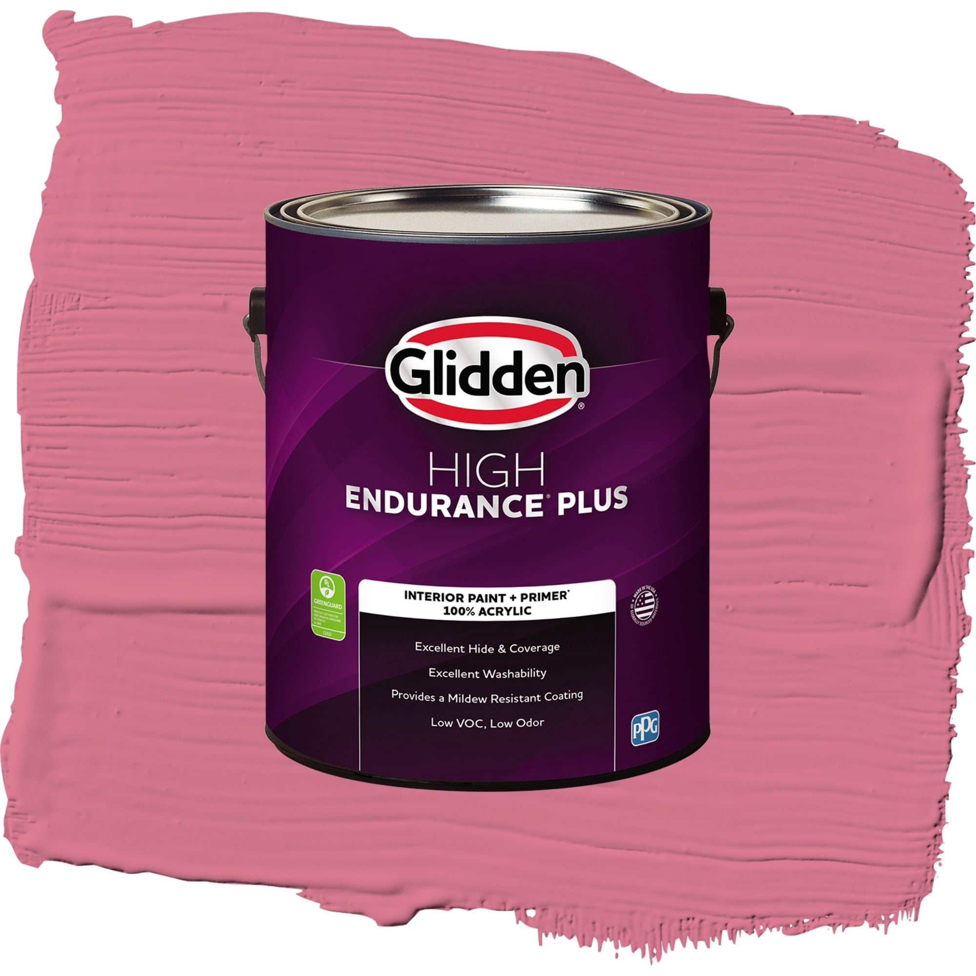 Glidden High Endurance Plus Razzberries Flat Interior Paint and Primer, 1 Gallon
