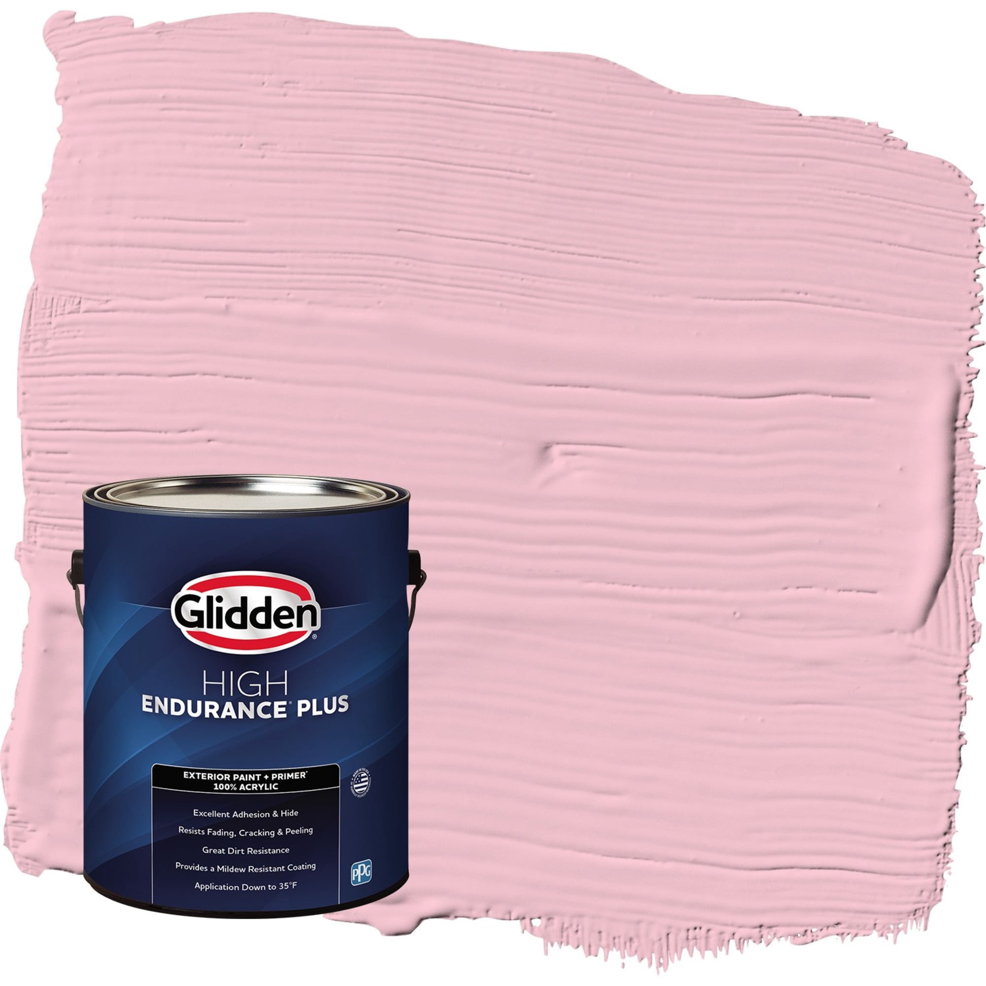 Glidden HEP Rose Melody / Pink Flat Exterior Paint with Primer, 1 Gallon