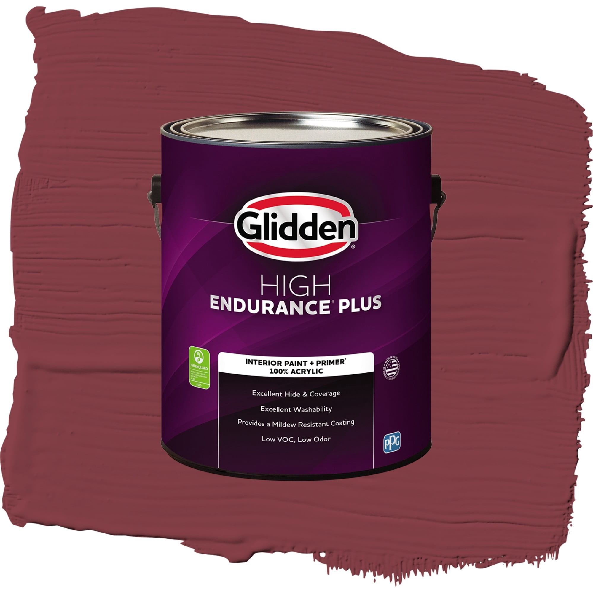 Glidden High Endurance Plus Ruby Lips Semi Gloss Interior Paint and Primer, 1 Gallon