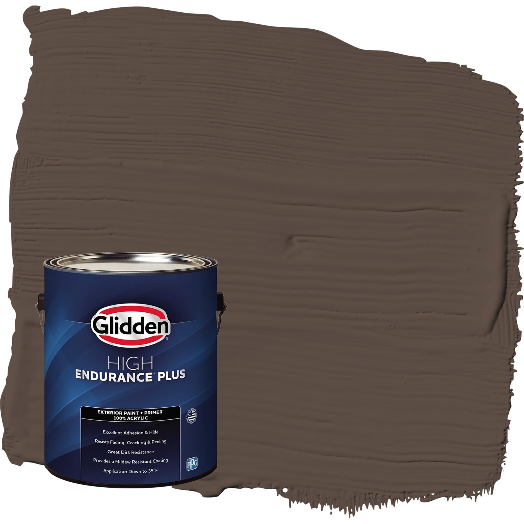 Glidden HEP Sarsaparilla / Brown Flat Exterior Paint with Primer, 1 Gallon