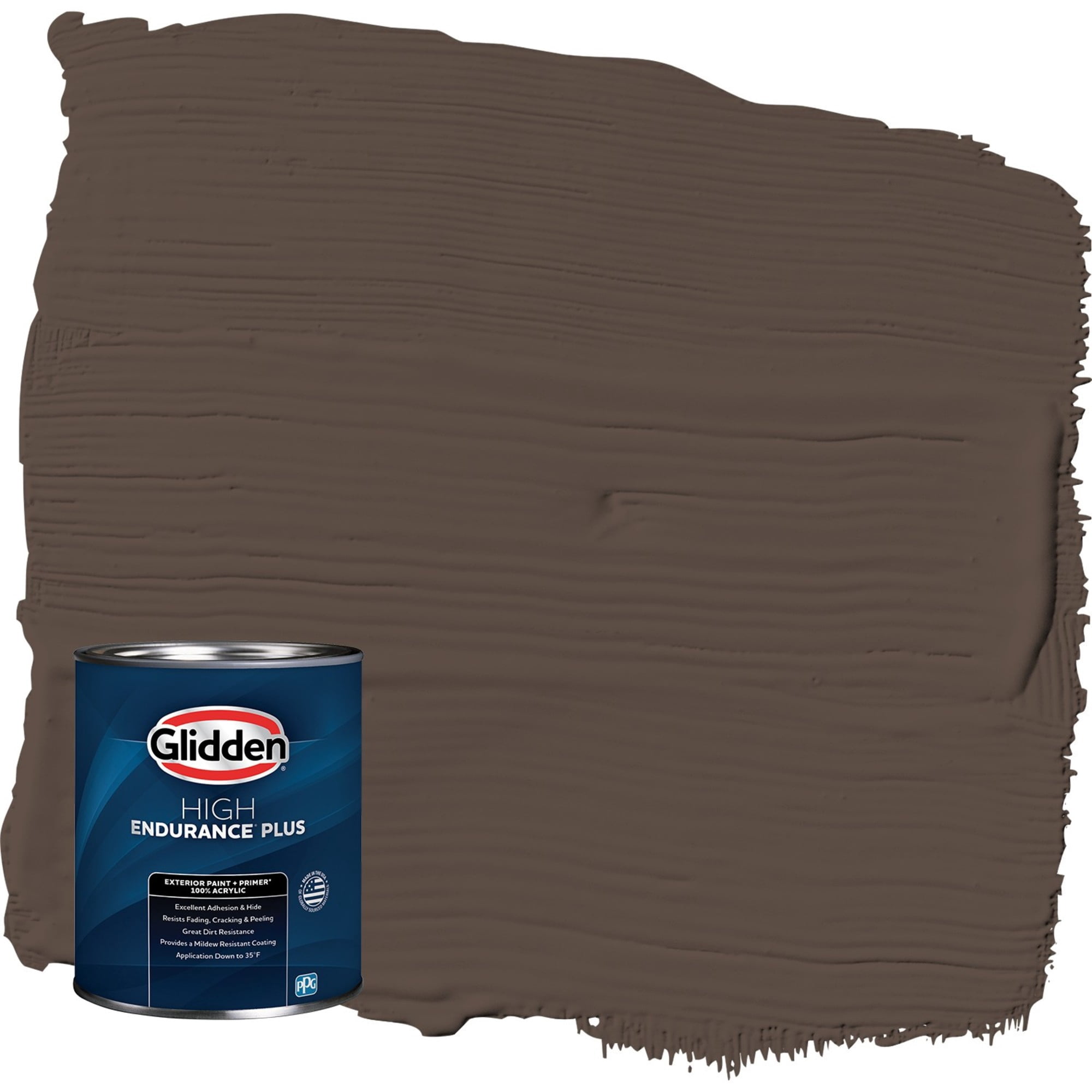 Glidden HEP Sarsaparilla / Brown Satin Exterior Paint with Primer, 1 Quart