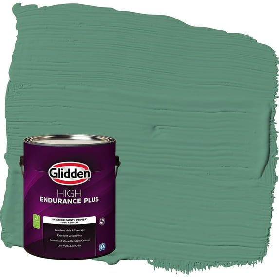 Glidden HEP Sheffield / Green Eggshell Interior Paint with Primer, 1 Gallon
