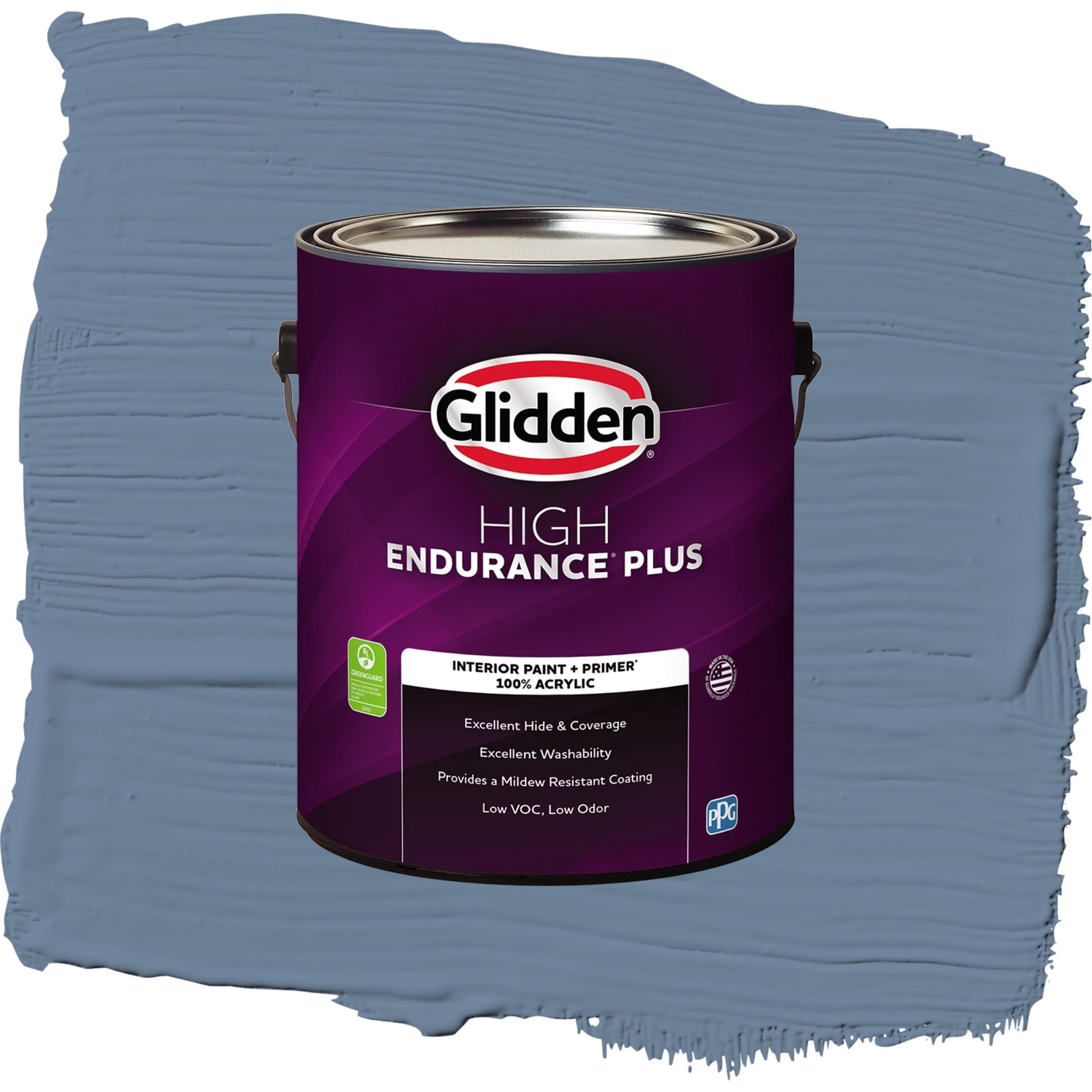 Glidden High Endurance Plus Silver Blueberry Semi Gloss Interior Paint and Primer, 1 Gallon