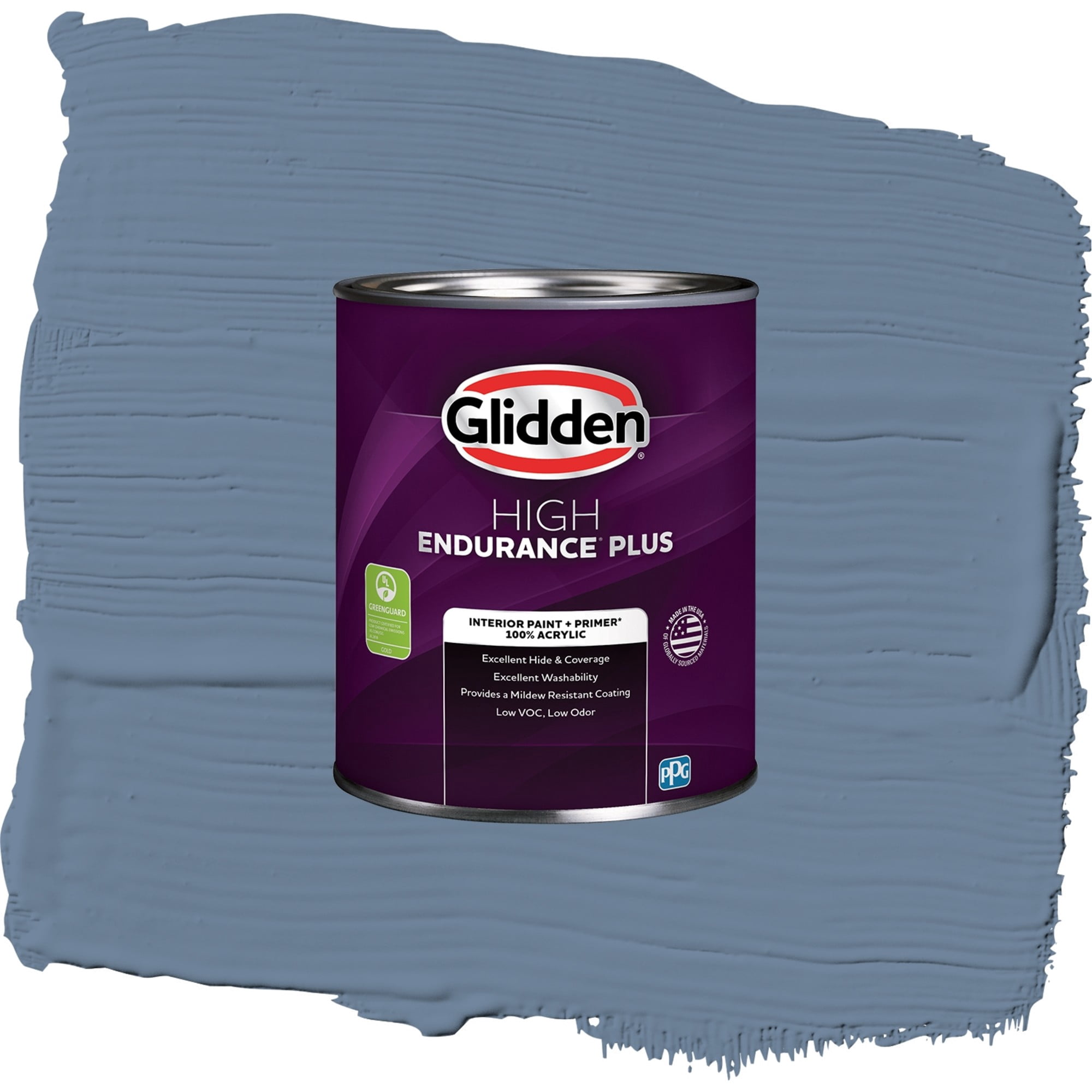 Glidden High Endurance Plus Silver Blueberry Semi Gloss Interior Paint and Primer, 1 Quart