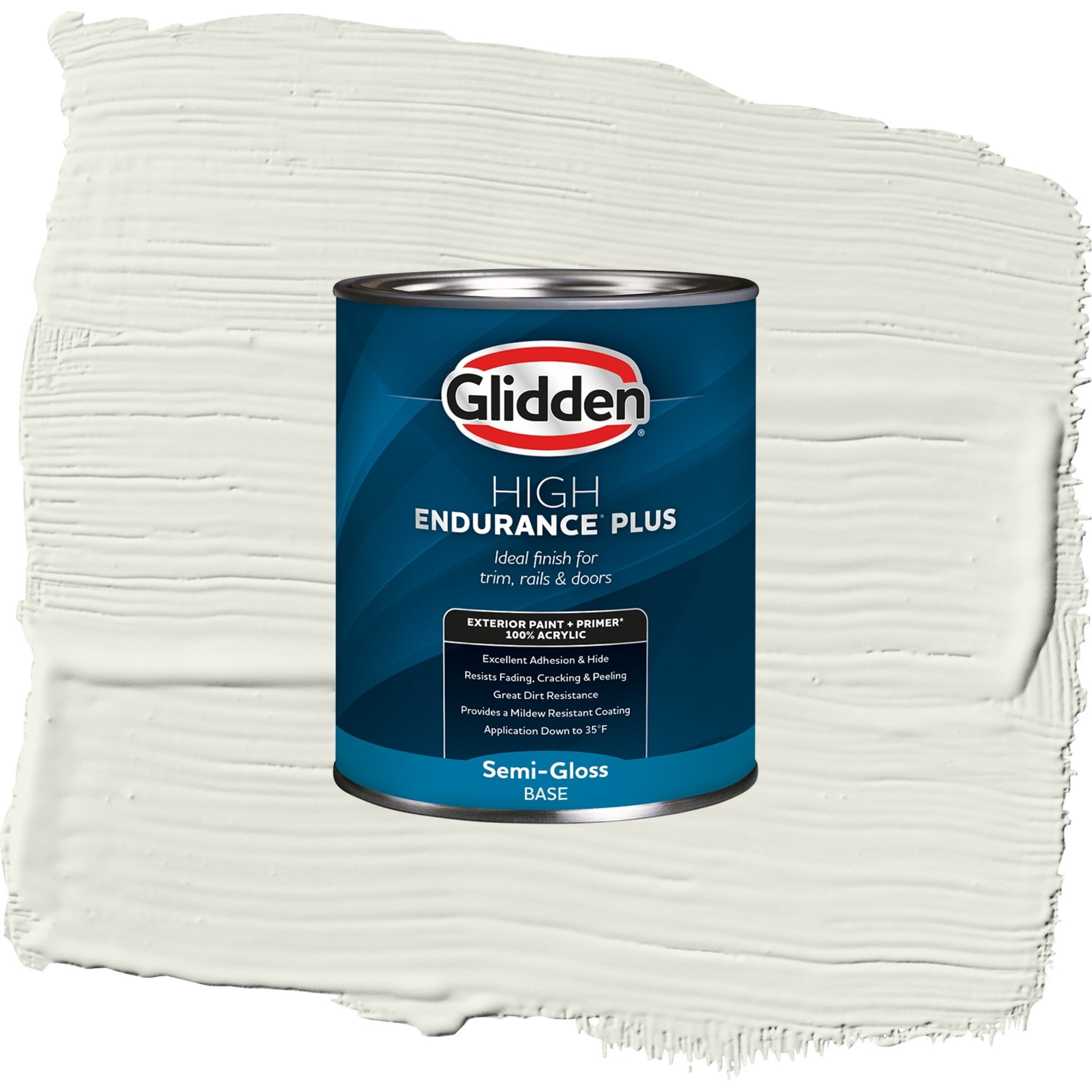 Glidden High Endurance Plus Silvery Moon Satin Exterior Paint and Primer, 1 Quart