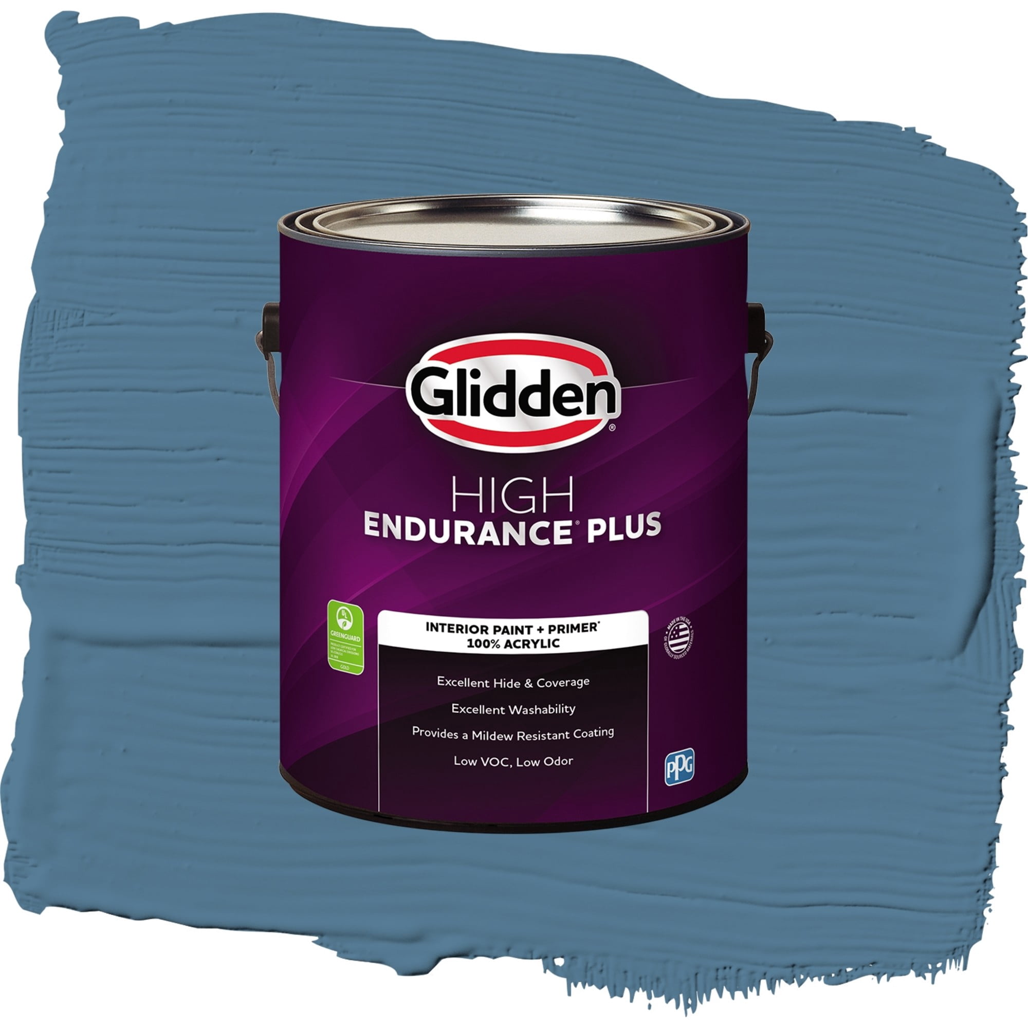 Glidden High Endurance Plus Smoke Blue Flat Interior Paint and Primer, 1 Gallon