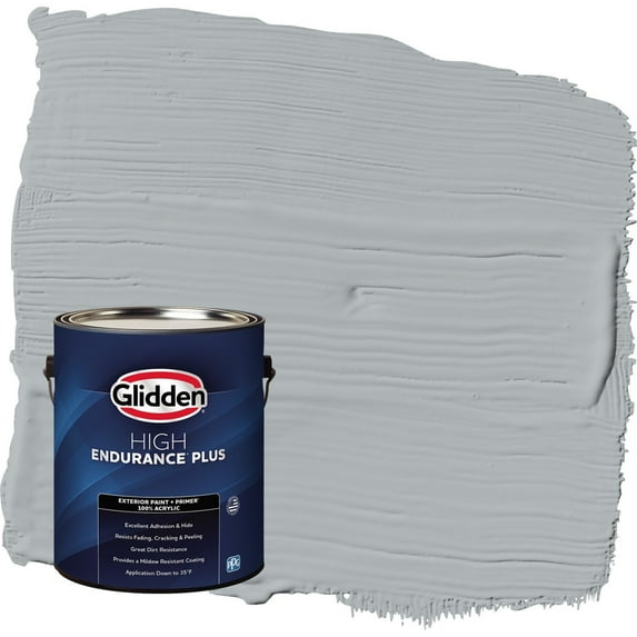 Glidden HEP Stargazer / Gray Satin Exterior Paint with Primer, 1 Gallon