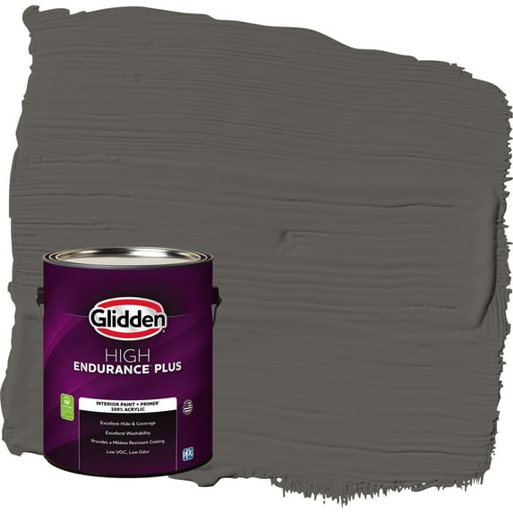 Glidden HEP Stone's Throw / Gray Eggshell Interior Paint with Primer, 1 Gallon