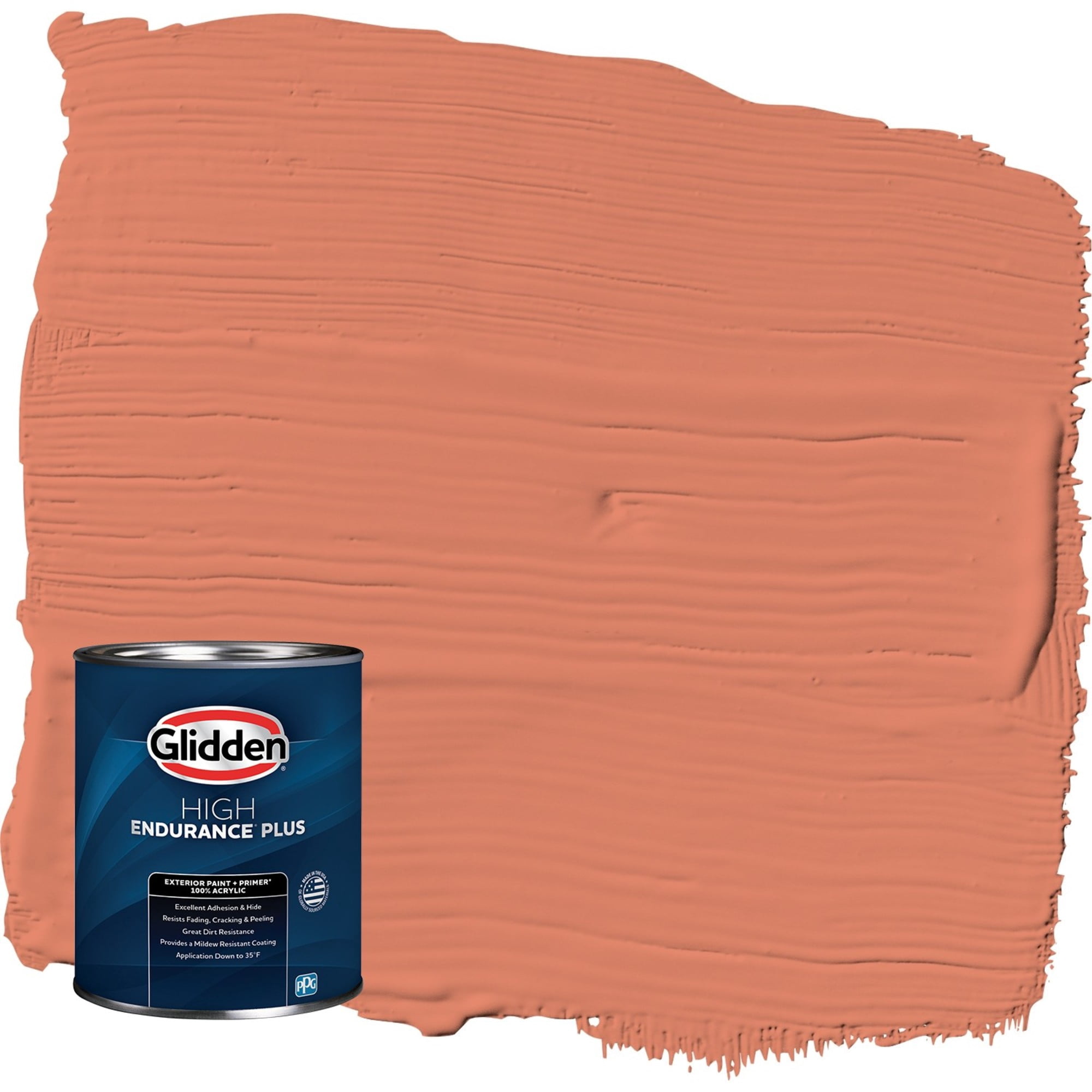 Glidden HEP Summer Sunset / Orange Satin Exterior Paint with Primer, 1 Quart