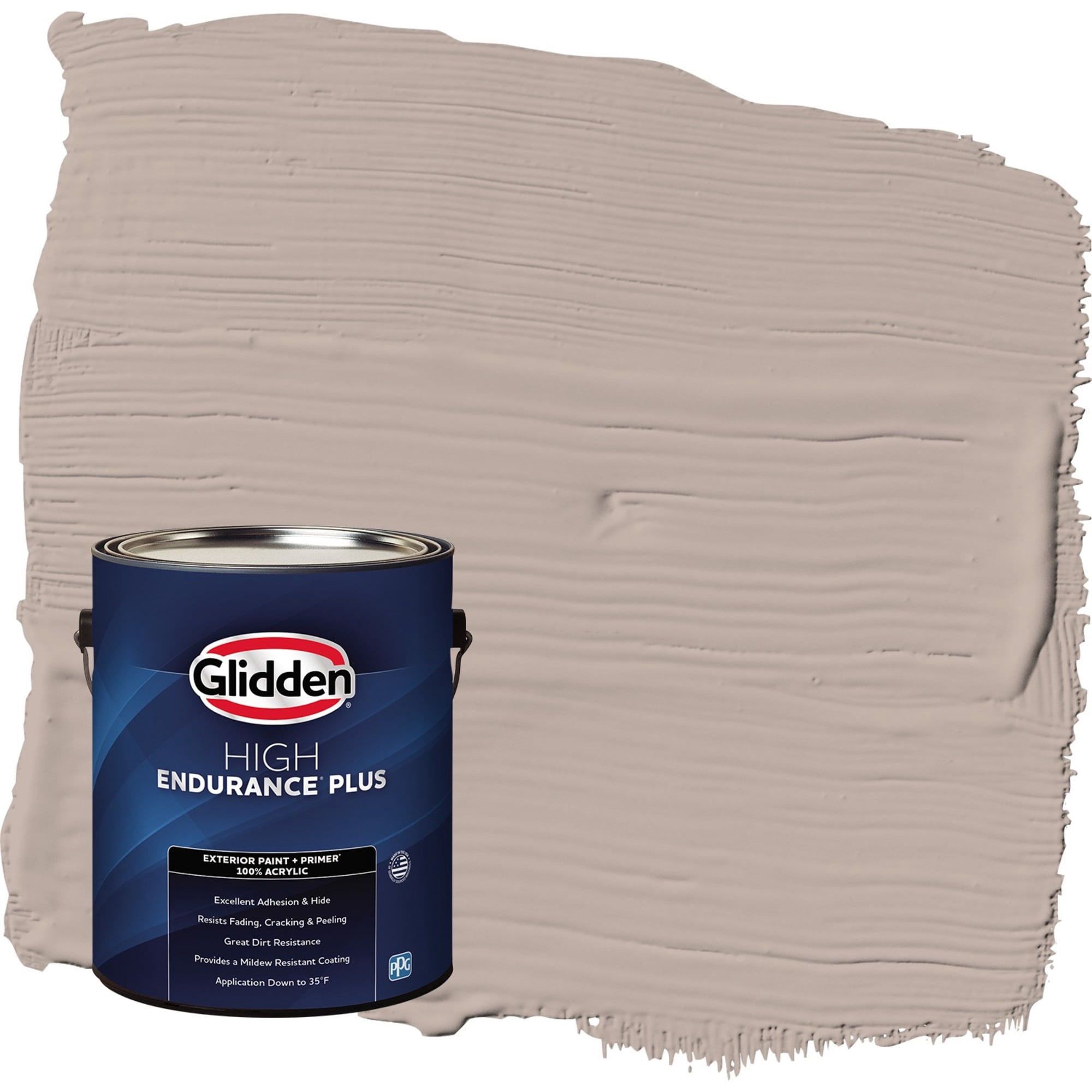 Glidden HEP Thumper / Beige Flat Exterior Paint with Primer, 1 Gallon