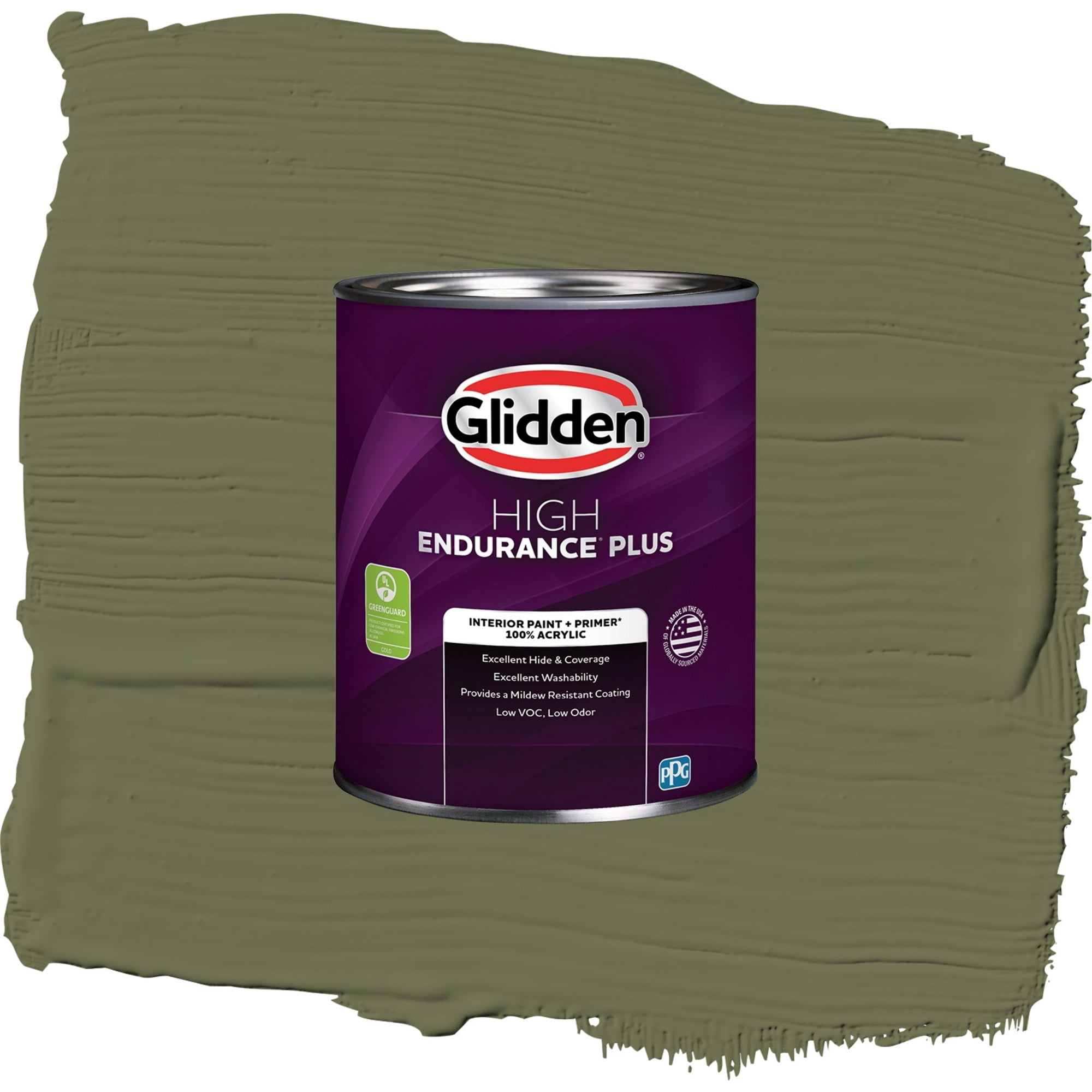 Glidden High Endurance Plus Toy Tank Green Flat Interior Paint and Primer, 1 Quart