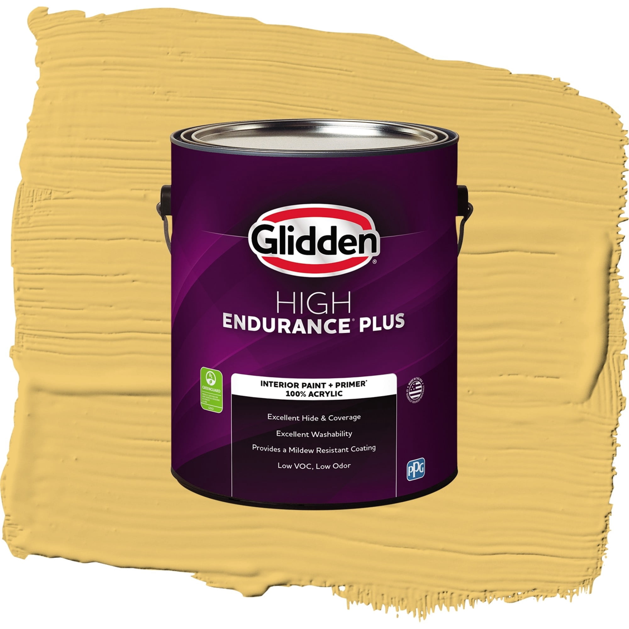 Glidden High Endurance Plus Turner's Yellow Semi Gloss Interior Paint and Primer, 1 Gallon
