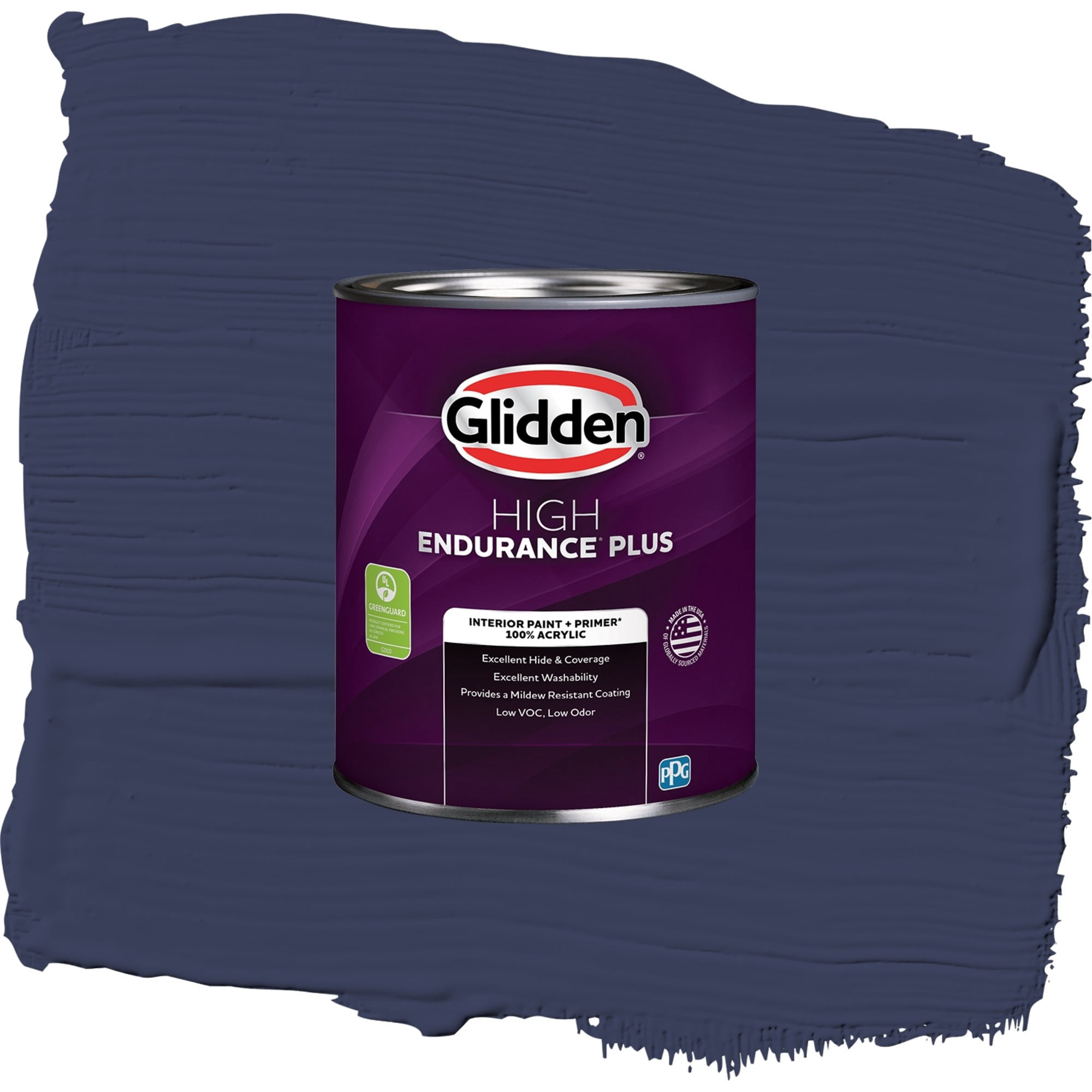 Glidden High Endurance Plus Victory Blue Eggshell Interior Paint and Primer, 1 Quart