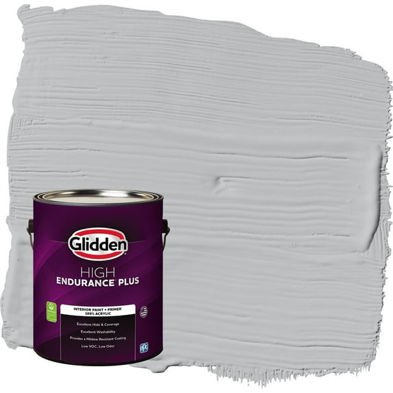 Glidden HEP Whirlwind / Gray Flat Interior Paint with Primer, 1 Gallon