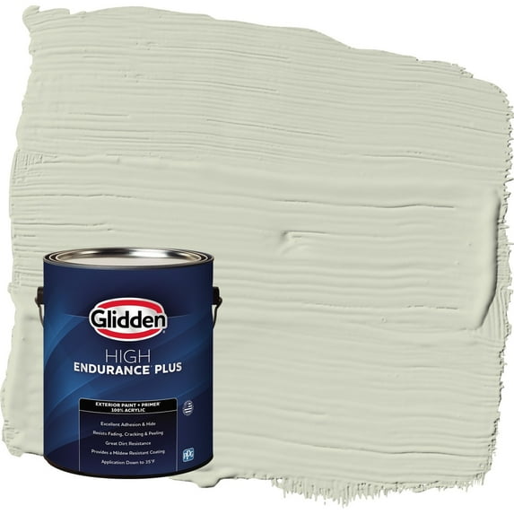Glidden HEP White Sage / Green Satin Exterior Paint with Primer, 1 Gallon
