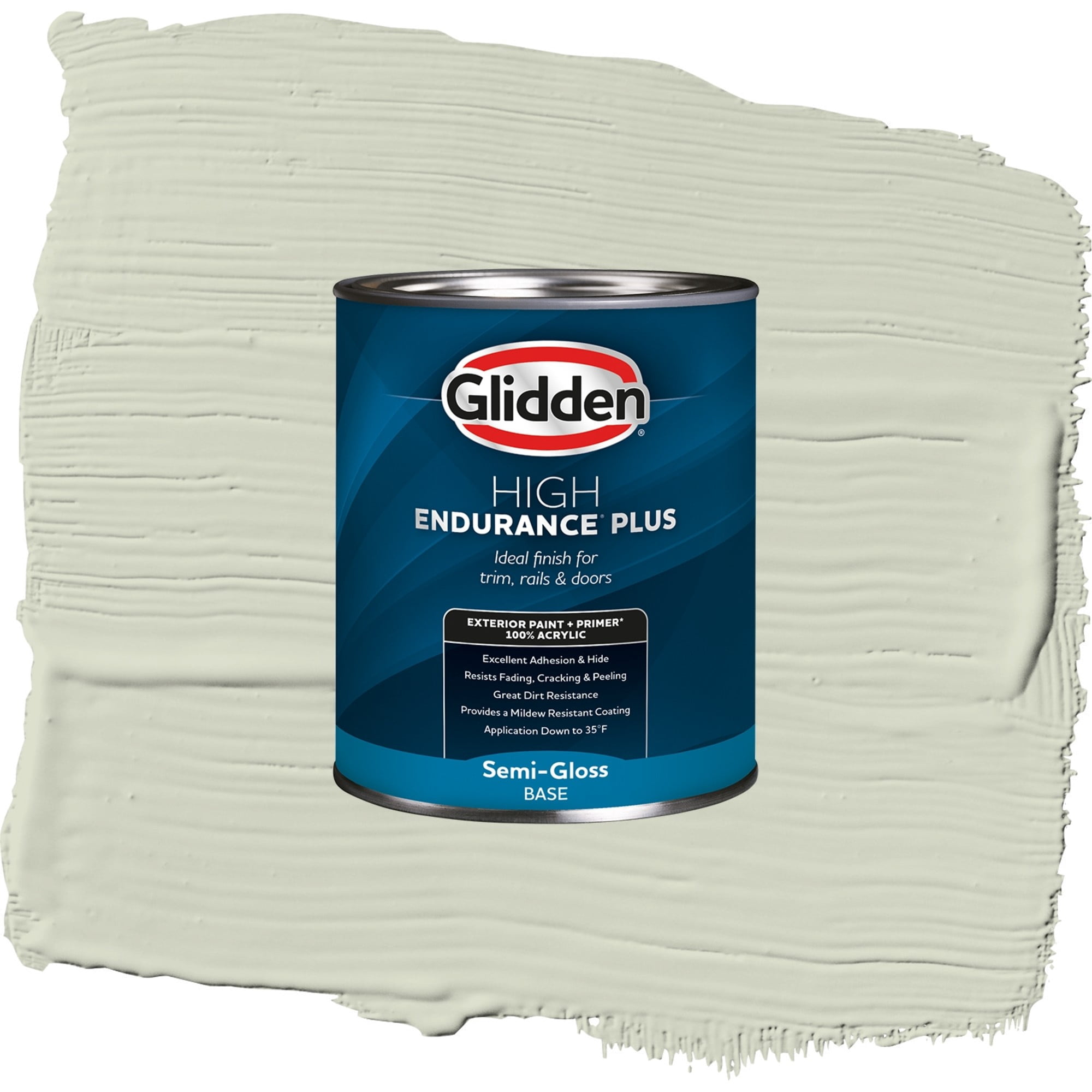 Glidden High Endurance Plus White Sage Satin Exterior Paint and Primer, 1 Quart