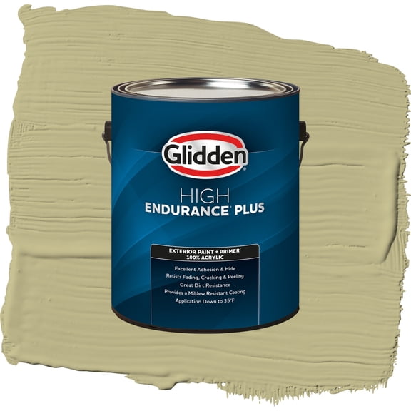 Glidden High Endurance Plus Cress Green Satin Exterior Paint and Primer, 1 Gallon
