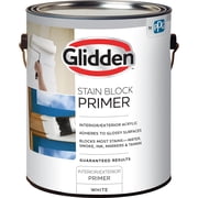 Glidden Glidden Interior/Exterior Stain Block Primer Flat, White, 1 Gallon