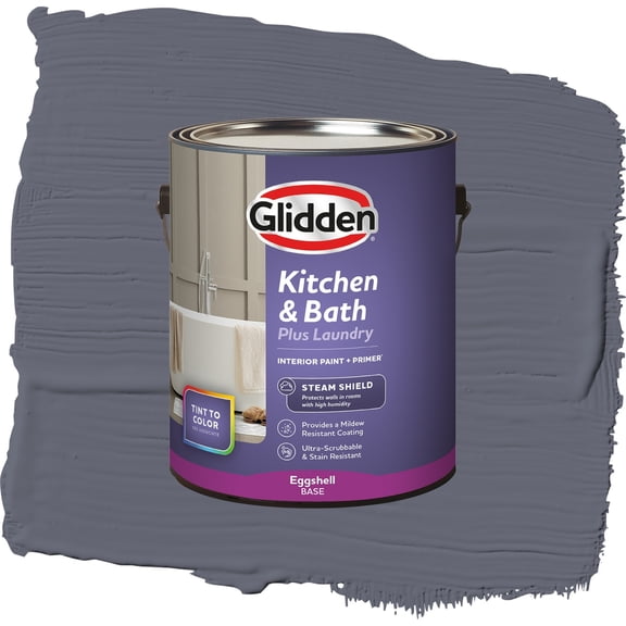 Glidden Glidden Kitchen Bath and Laundry Alley Cat / Blue, Eggshell Interior Paint with Primer, 1 Gallon
