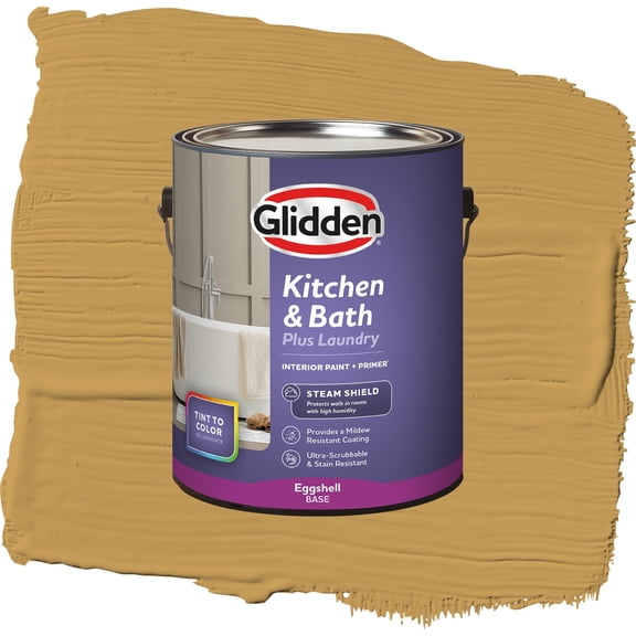 Glidden Glidden Kitchen Bath and Laundry Amaretto Sours / Yellow, Eggshell Interior Paint with Primer, 1 Gallon
